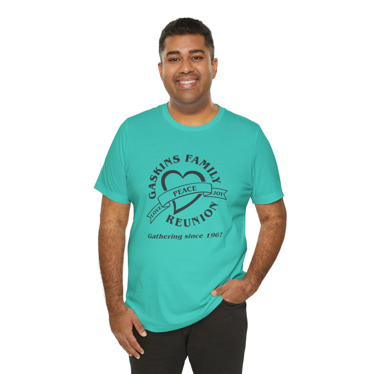 Family Reunion Short Sleeve Tee - Gaskins Family Gathering Since 1967 Black logo