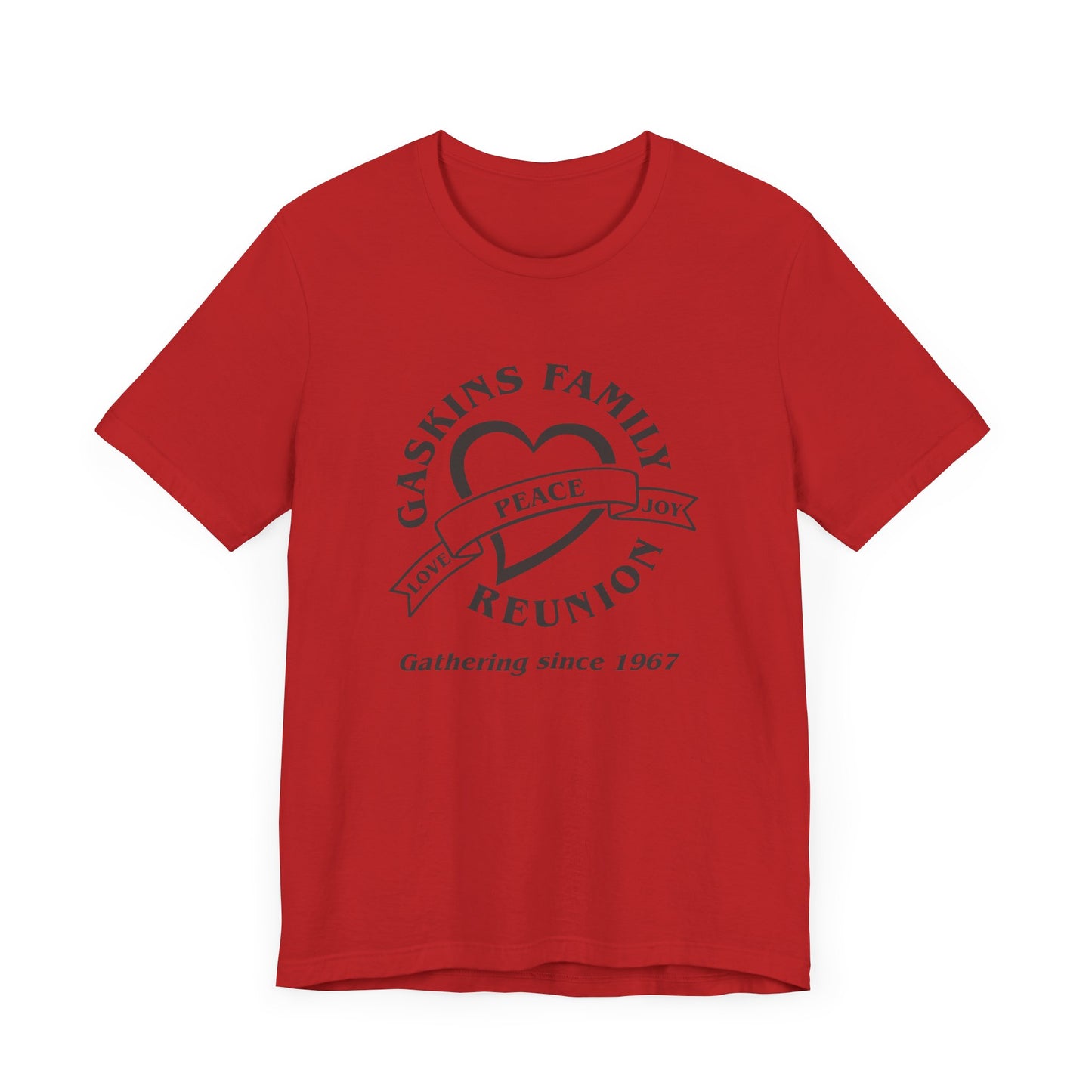 Family Reunion Short Sleeve Tee - Gaskins Family Gathering Since 1967 Black logo