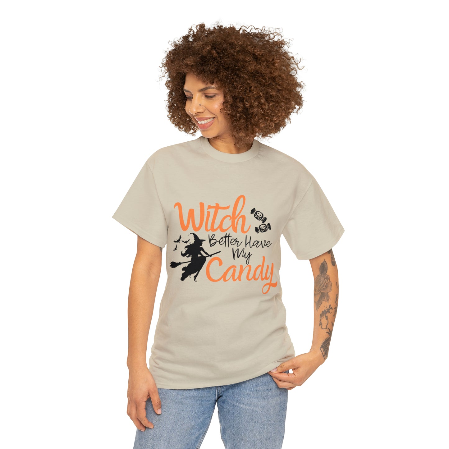 Fun Halloween Unisex Heavy Cotton Tee, Better Have My Candy - trick or treat, different shades available.