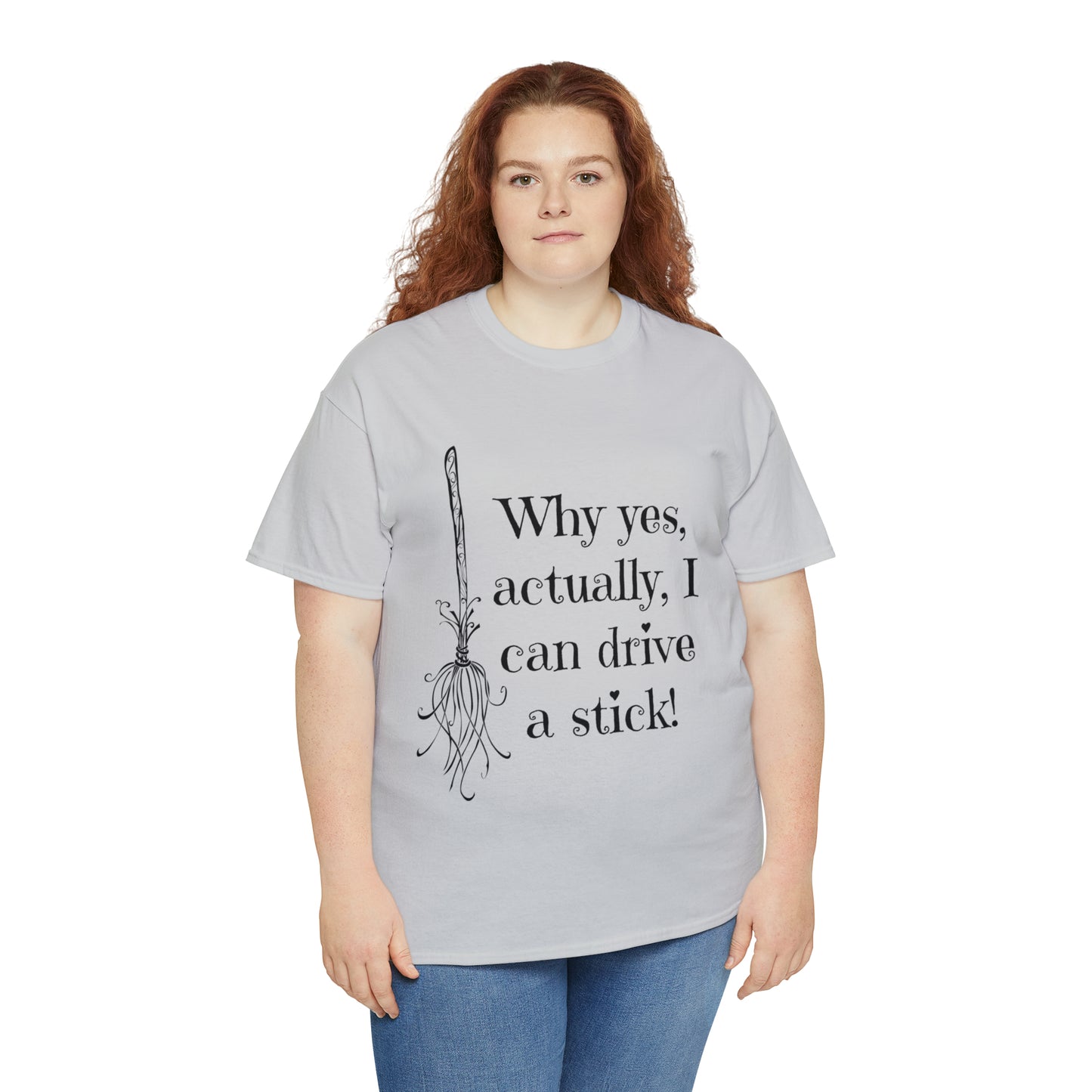 Fun Halloween Unisex Heavy Cotton Tee, Witch broom, different shades available.