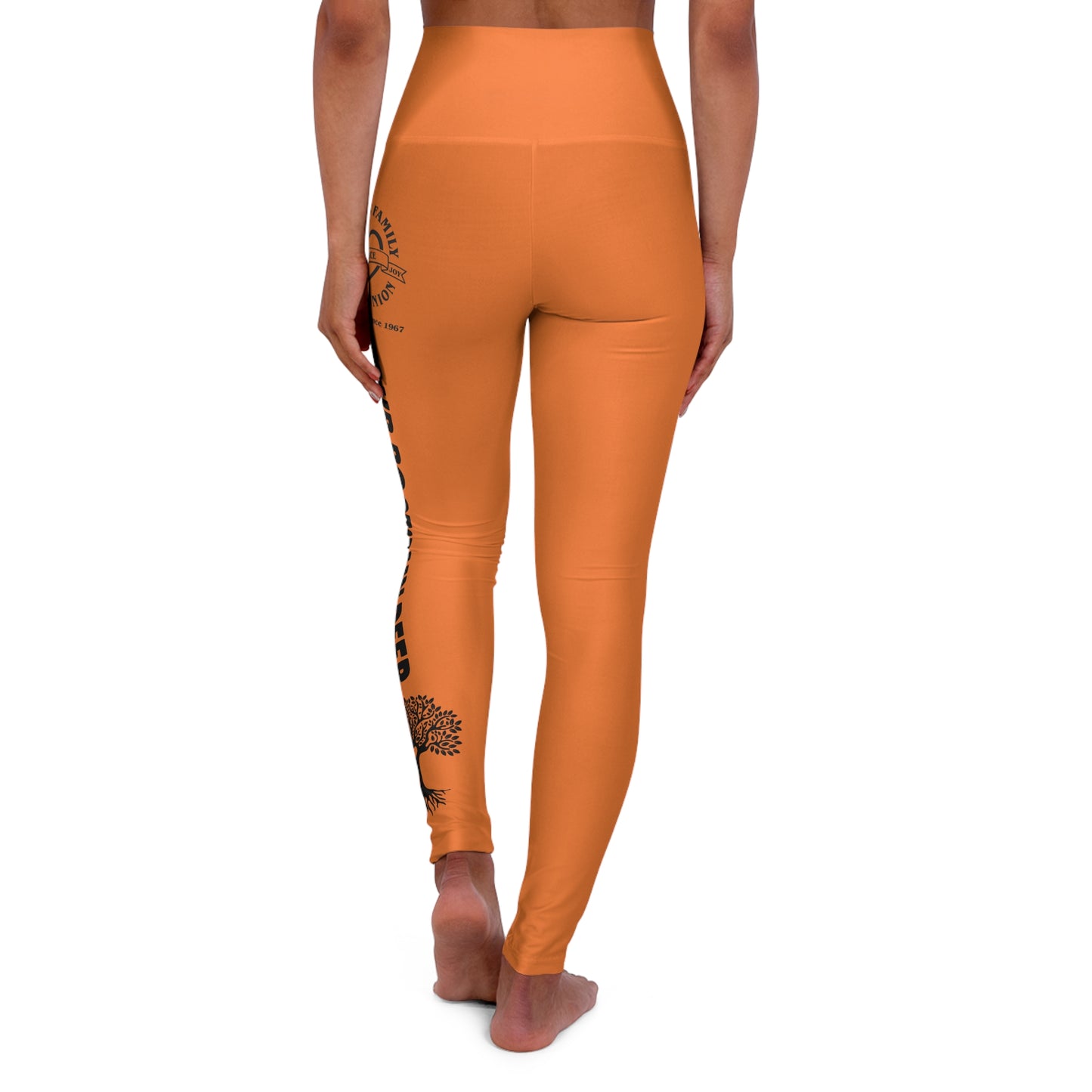 Gaskins Orange High Waisted Yoga Leggings