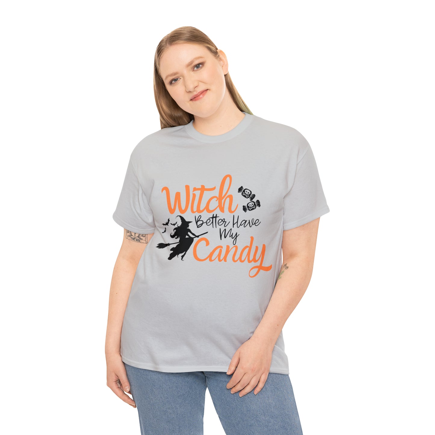 Fun Halloween Unisex Heavy Cotton Tee, Better Have My Candy - trick or treat, different shades available.