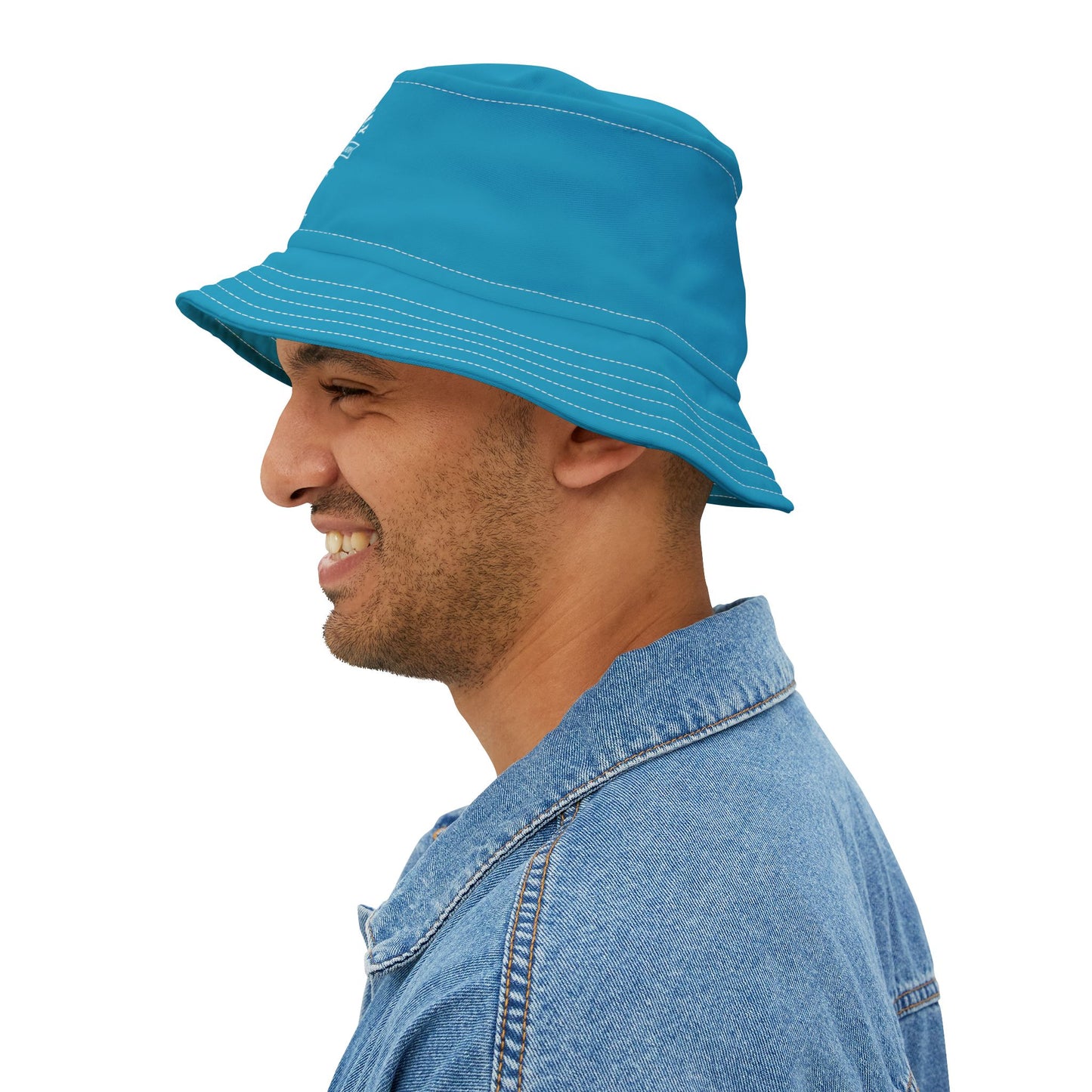 Gaskins Family Turquoise Reunion Bucket Hat - white logo
