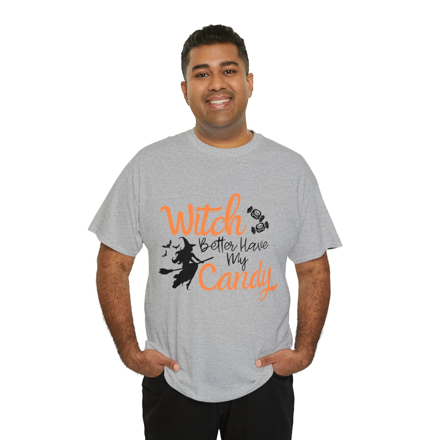Fun Halloween Unisex Heavy Cotton Tee, Better Have My Candy - trick or treat, different shades available.