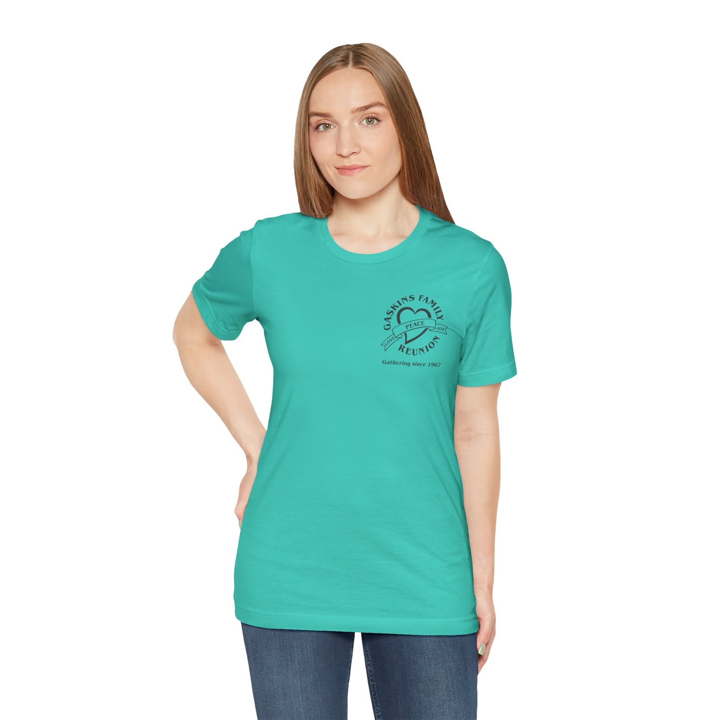 Family Reunion Short Sleeve Tee Black Logo - Gaskins Family Gathering Since 1967
