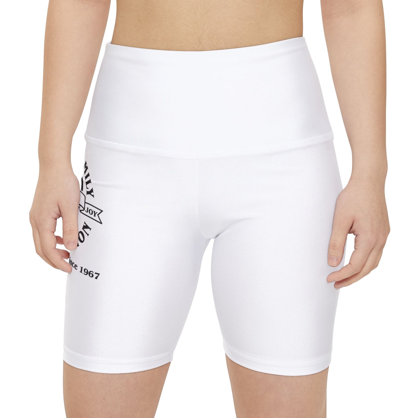 Gaskins White Workout Shorts for Women, bold, cool, chill