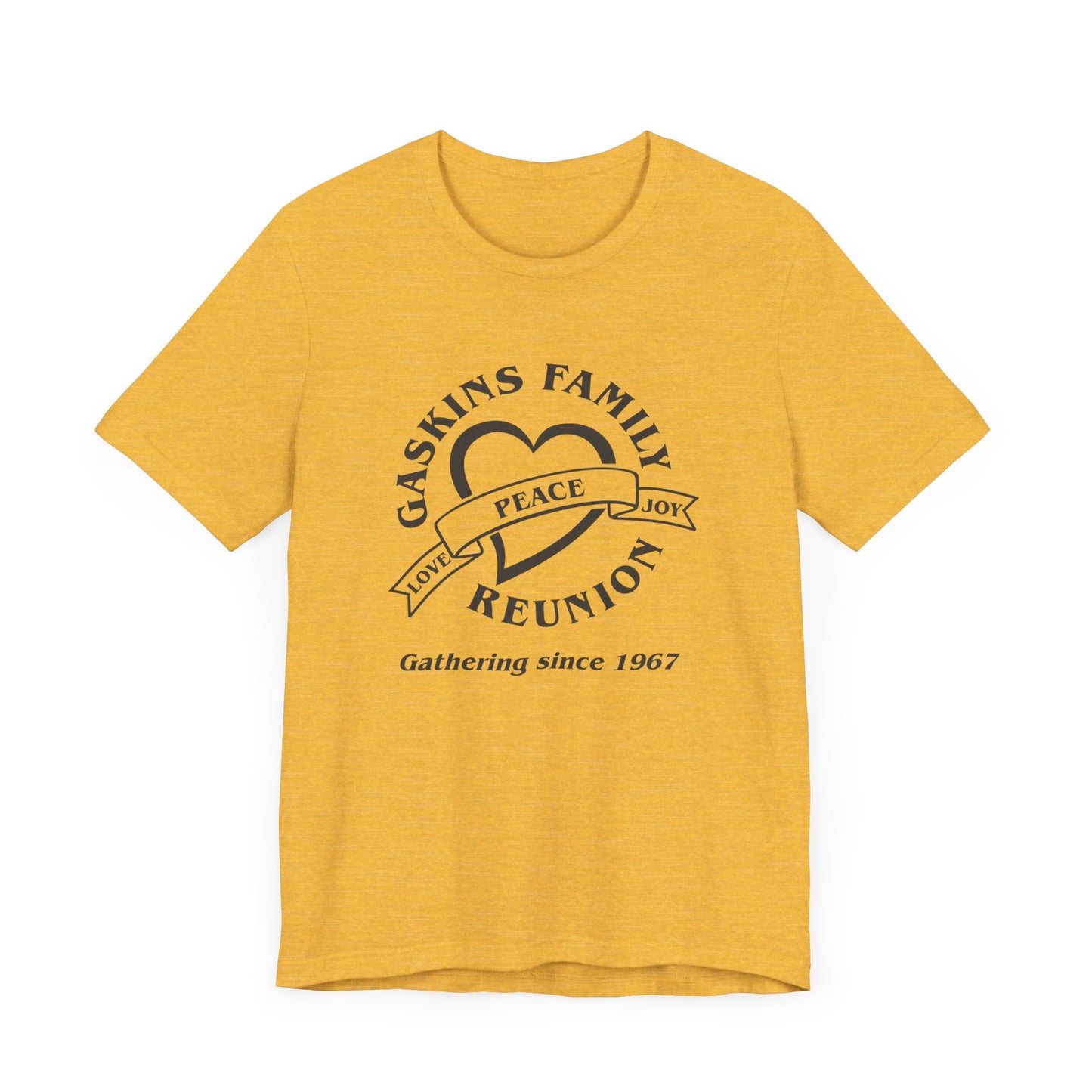 Family Reunion Short Sleeve Tee - Gaskins Family Gathering Since 1967 Black logo