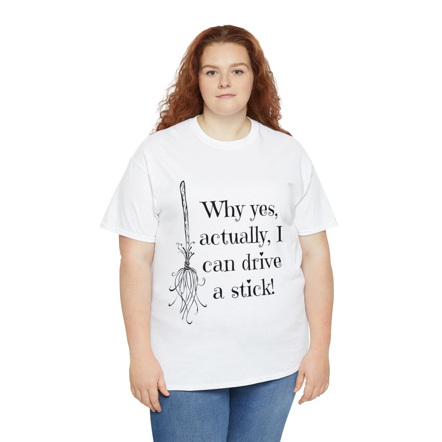 Fun Halloween Unisex Heavy Cotton Tee, Witch broom, different shades available.