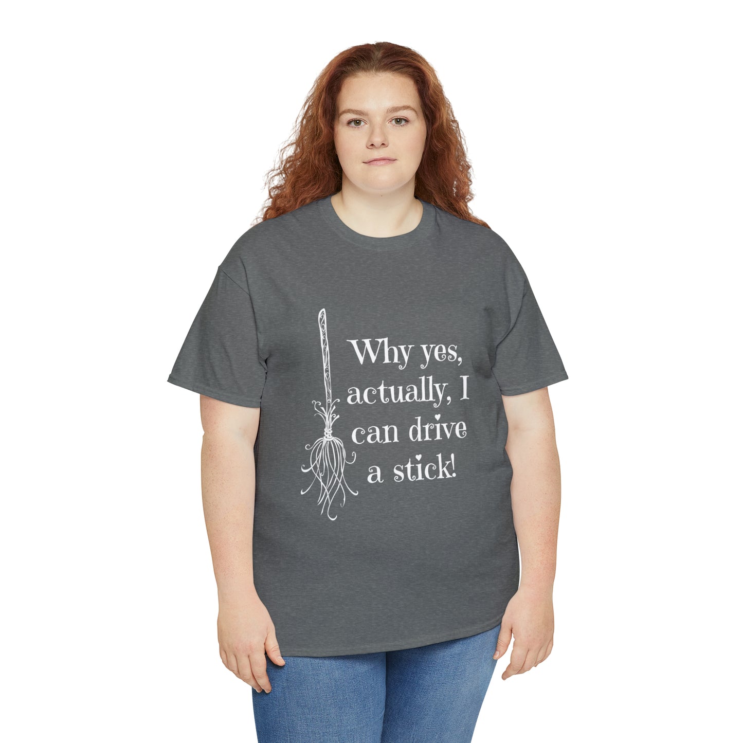 Halloween Fun Unisex Heavy Cotton Tee, I Drive A Stick T-Shirt