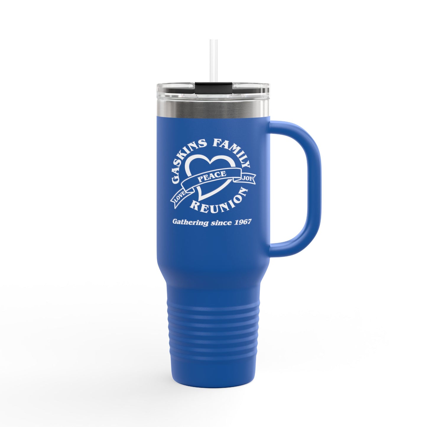 Gaskins 40oz Custom Insulated Travel Mug White Logo