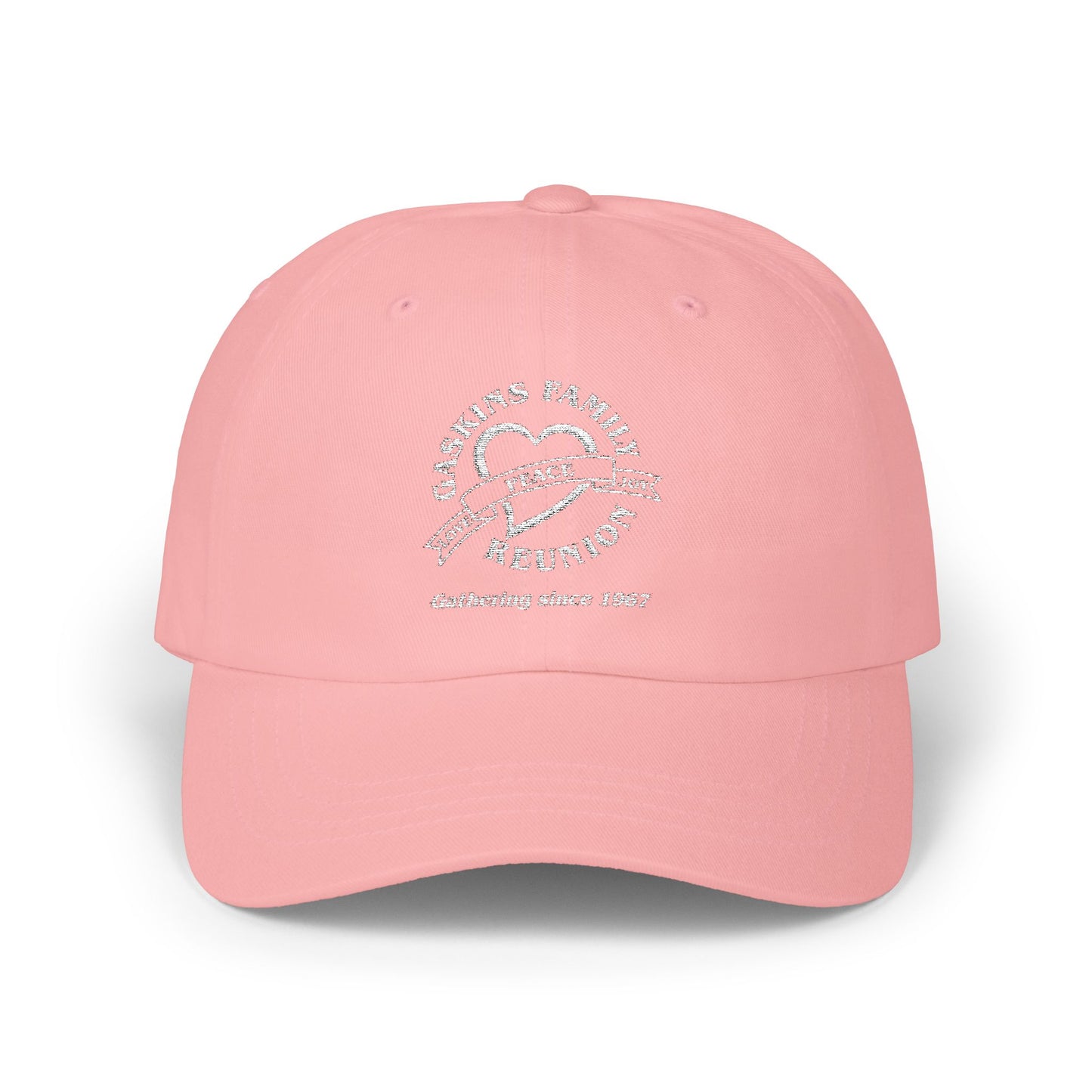 Gaskins Family Reunion Classic Dad Cap - Celebrating Togetherness Since 1967 - White logo