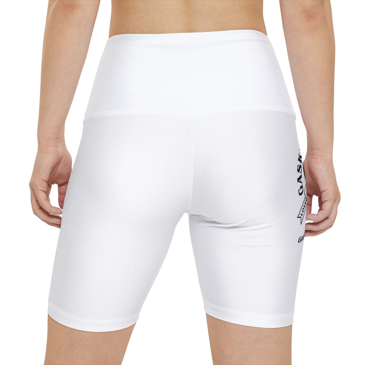 Gaskins White Workout Shorts for Women, bold, cool, chill