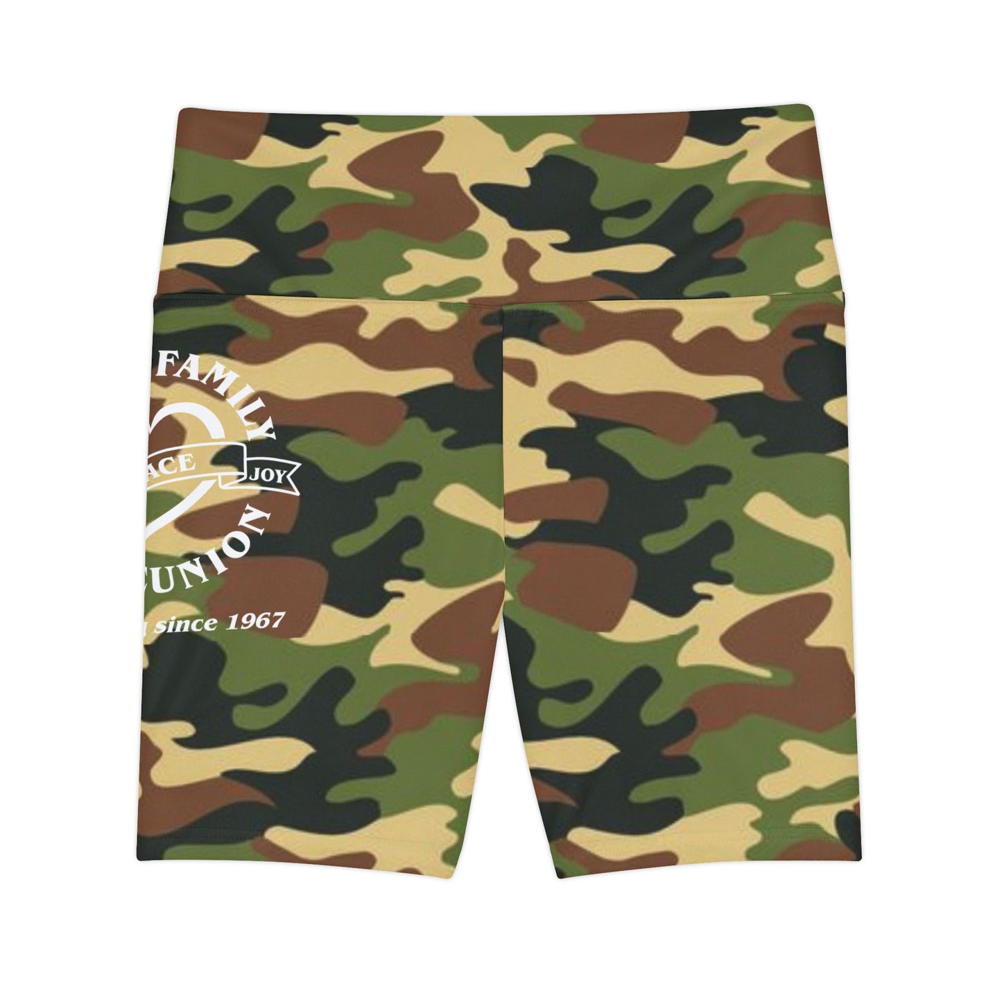 Gaskins Camo Workout Shorts for Women, bold, cool, chill