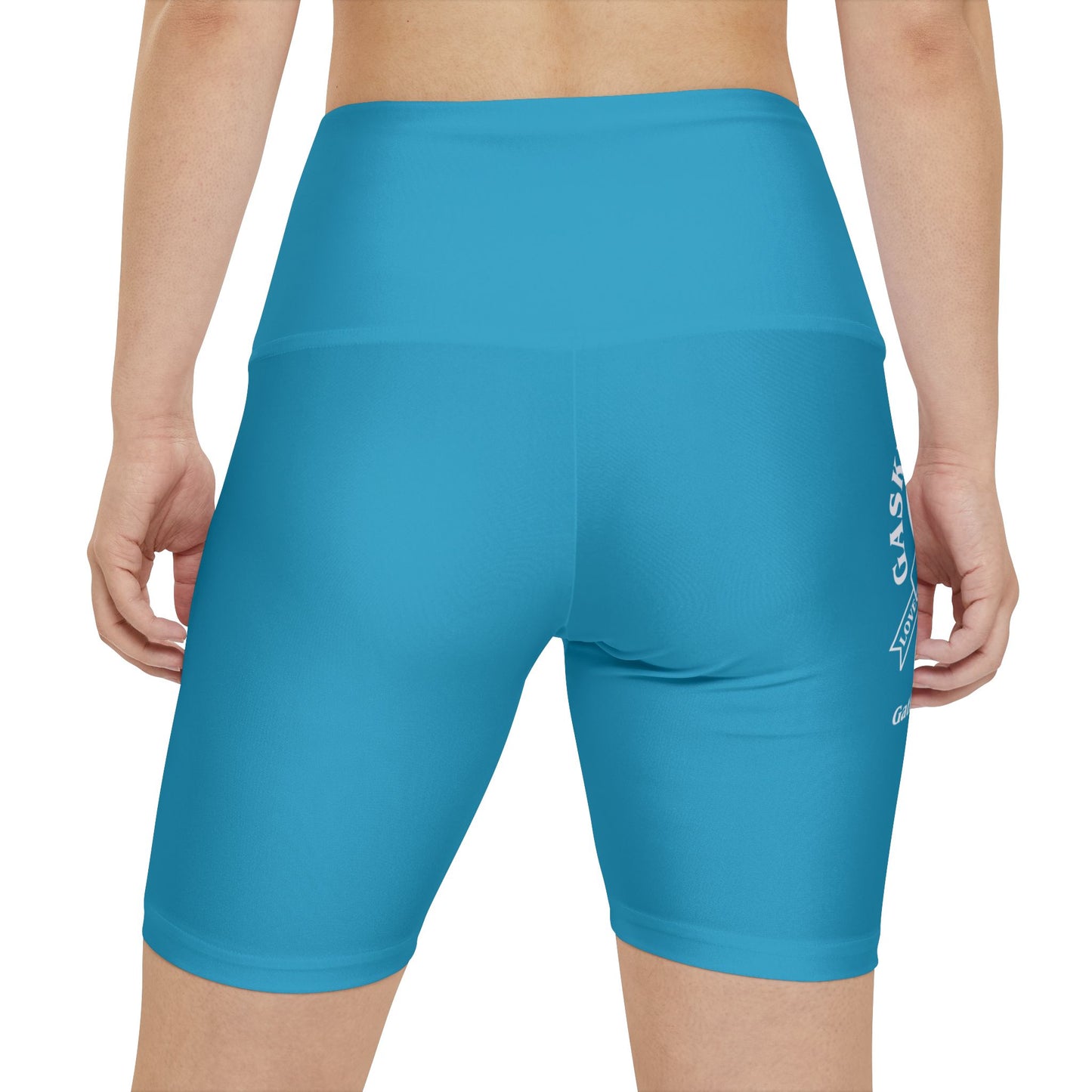 Gaskins Turquois Workout Shorts for Women, bold, cool, chill