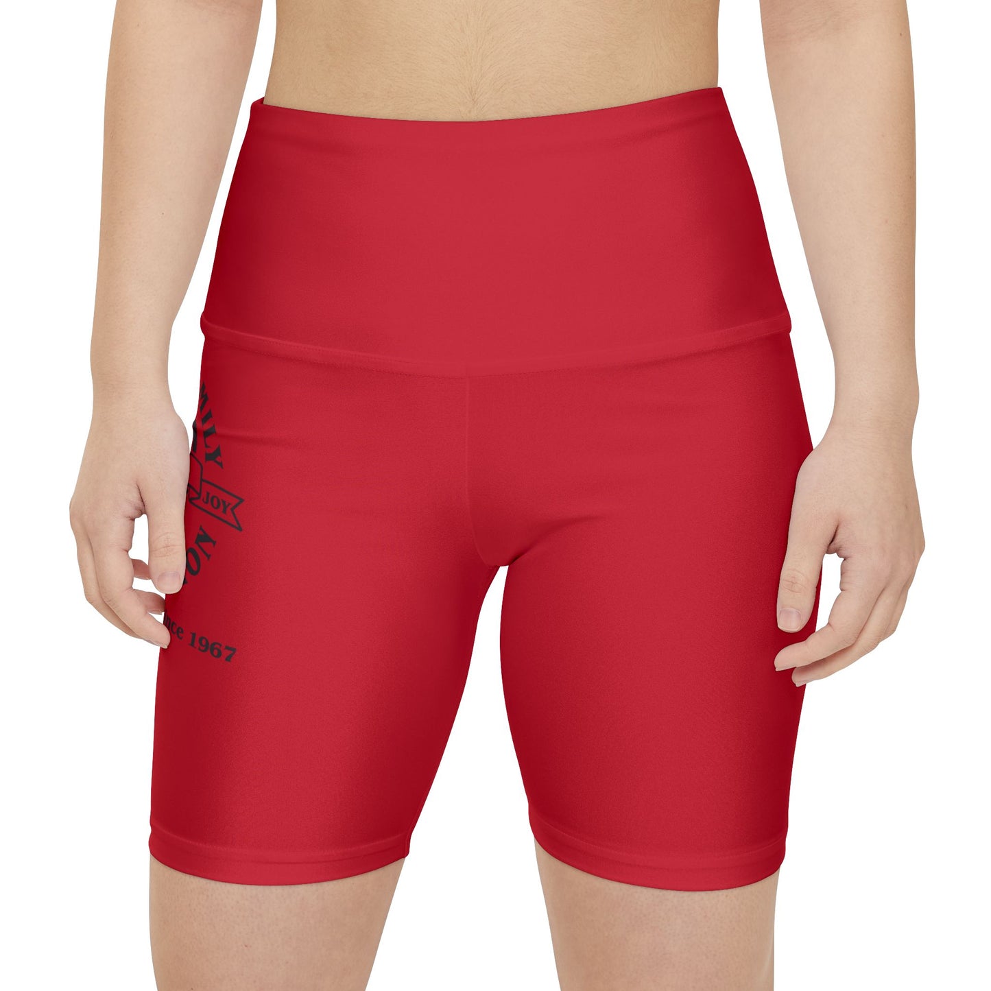 Gaskins Dark Red Workout Shorts for Women, bold, cool, chill