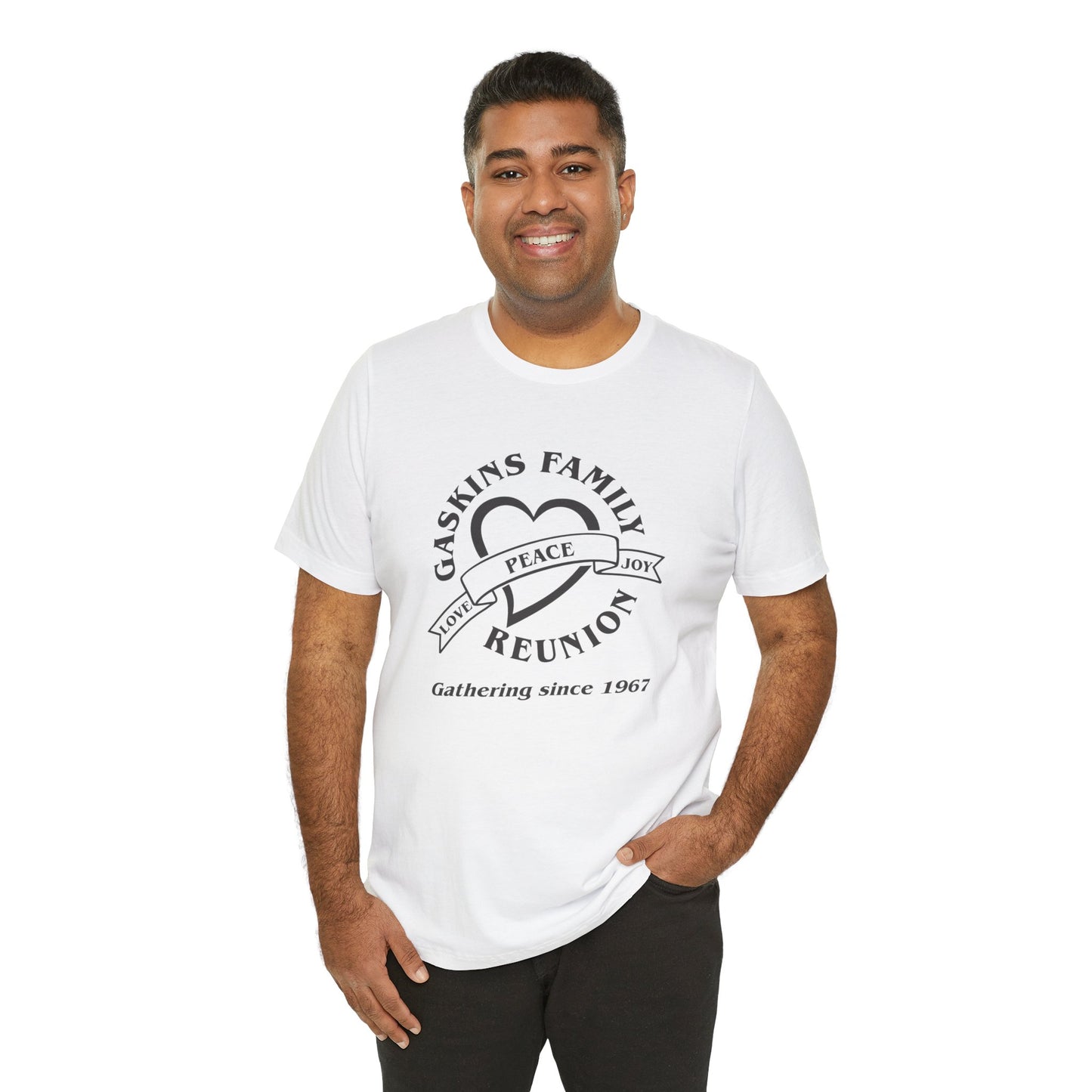 Family Reunion Short Sleeve Tee - Gaskins Family Gathering Since 1967 Black logo