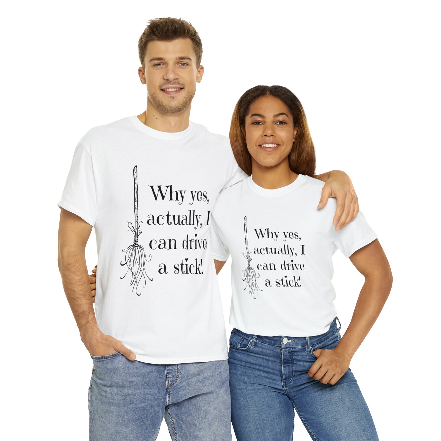 Fun Halloween Unisex Heavy Cotton Tee, Witch broom, different shades available.