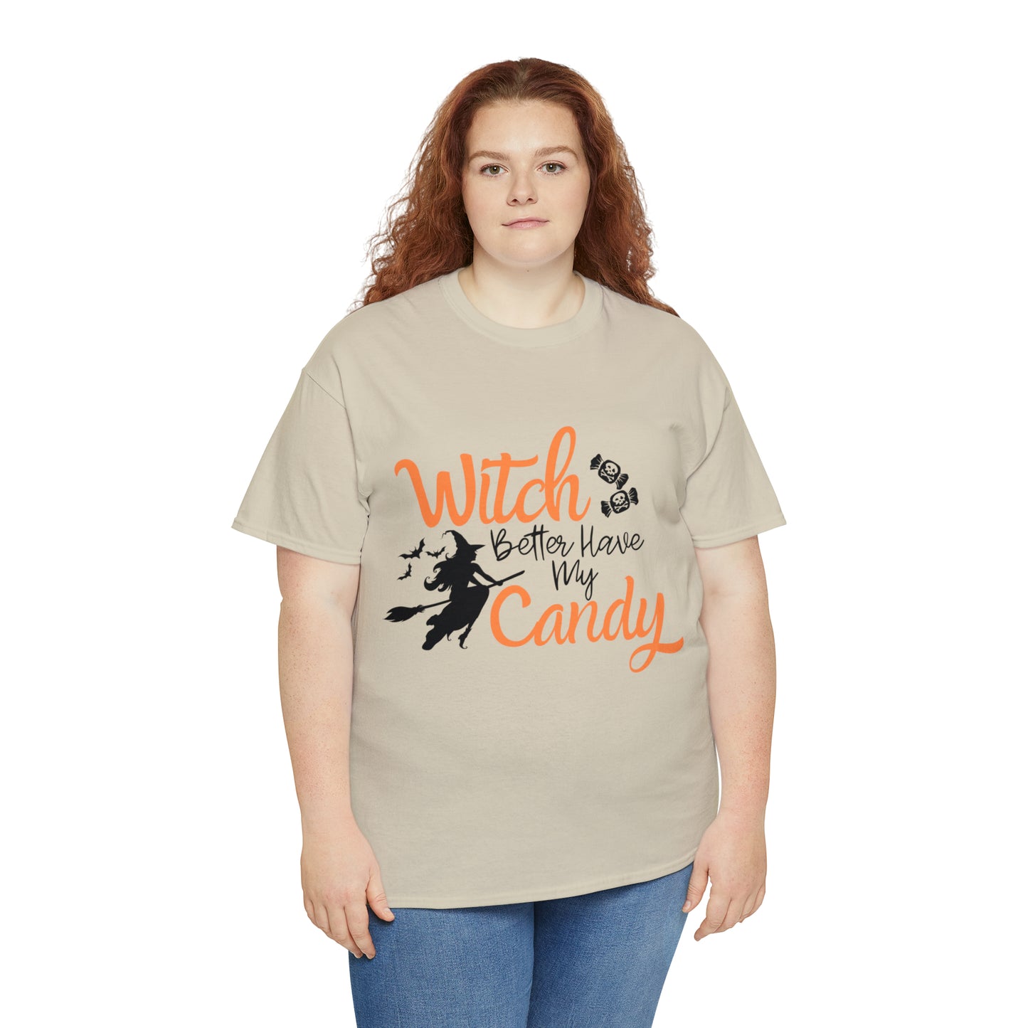 Fun Halloween Unisex Heavy Cotton Tee, Better Have My Candy - trick or treat, different shades available.