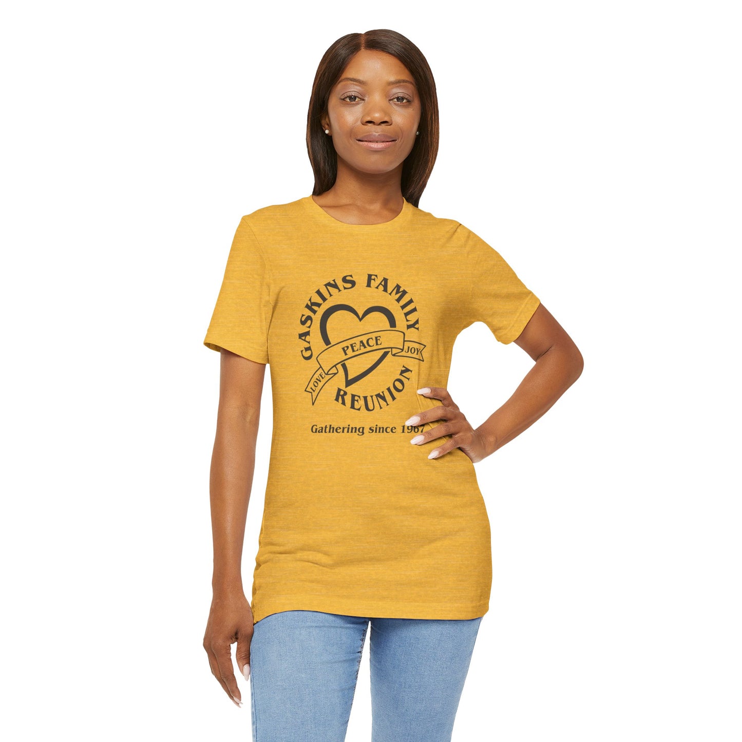 Family Reunion Short Sleeve Tee - Gaskins Family Gathering Since 1967 Black logo
