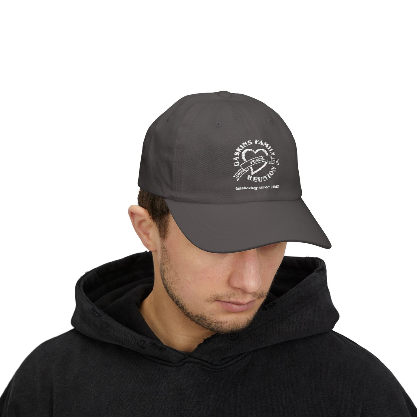 Gaskins Family Reunion Classic Dad Cap - Celebrating Togetherness Since 1967 - White logo