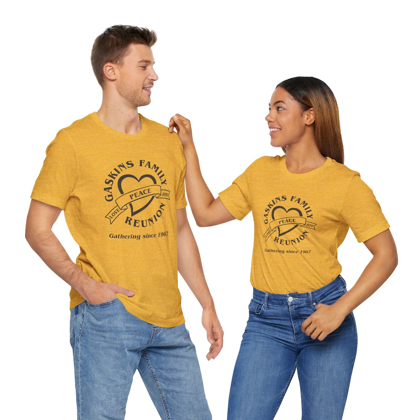 Family Reunion Short Sleeve Tee - Gaskins Family Gathering Since 1967 Black logo