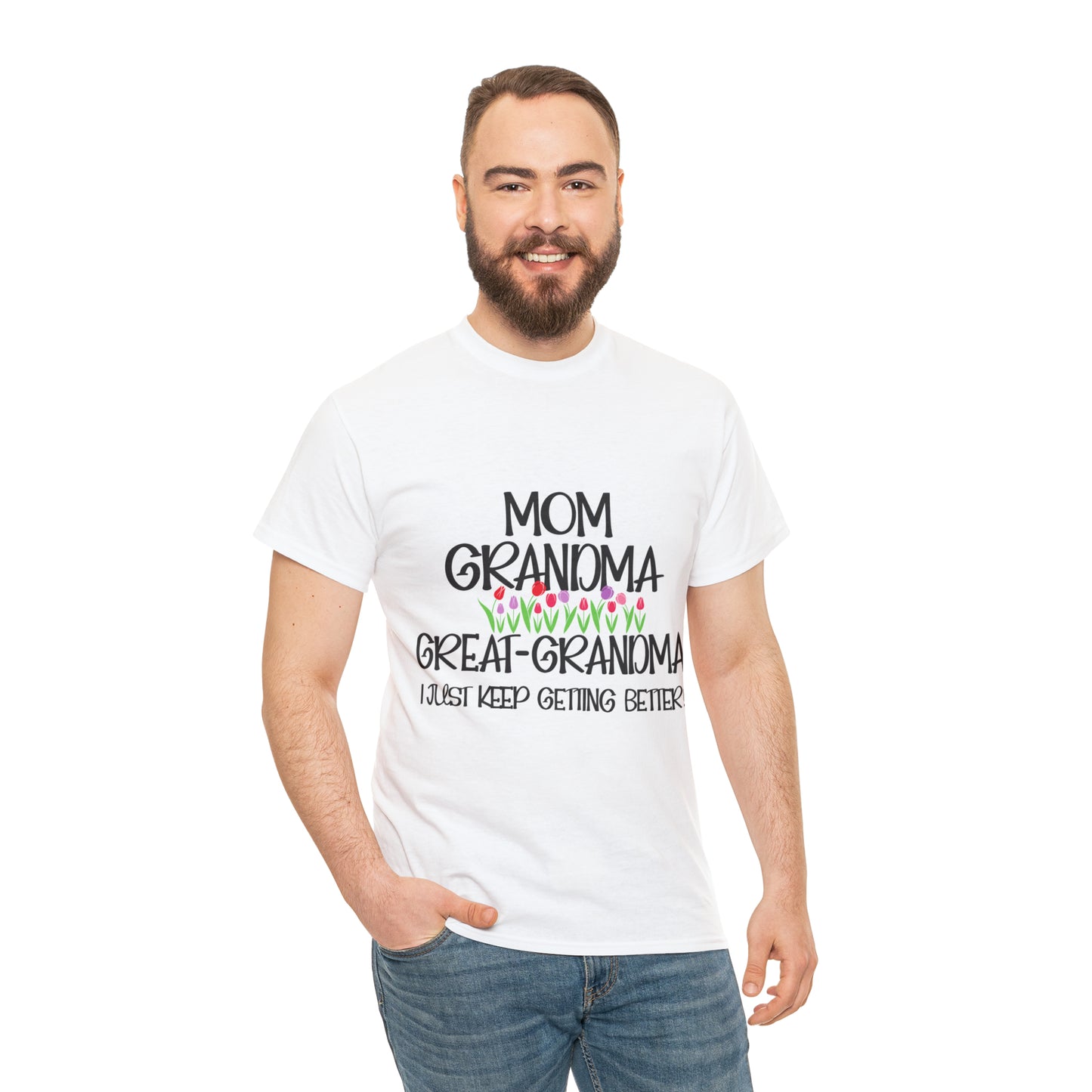 Unisex Heavy Cotton Tee - Mom, Grandma, Great-Grandma