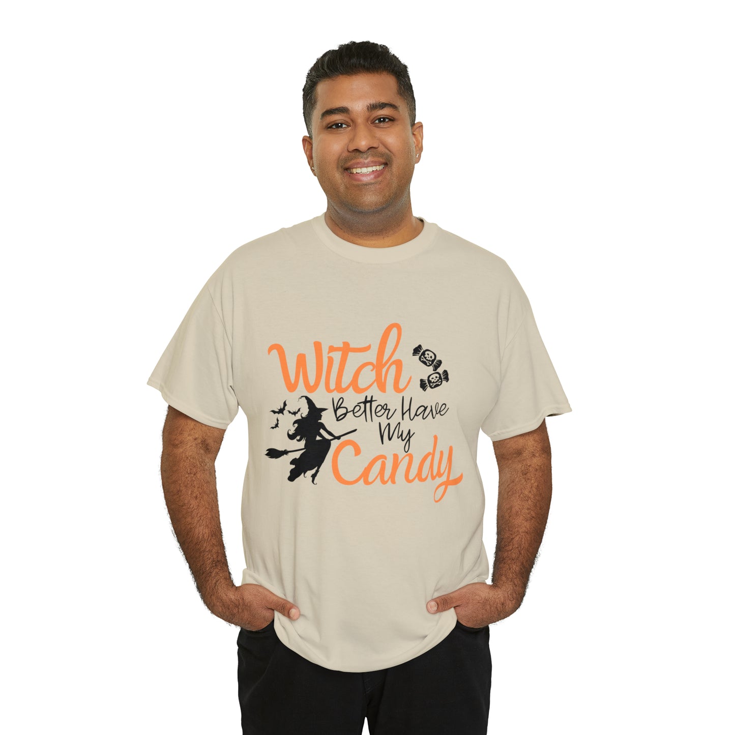 Fun Halloween Unisex Heavy Cotton Tee, Better Have My Candy - trick or treat, different shades available.