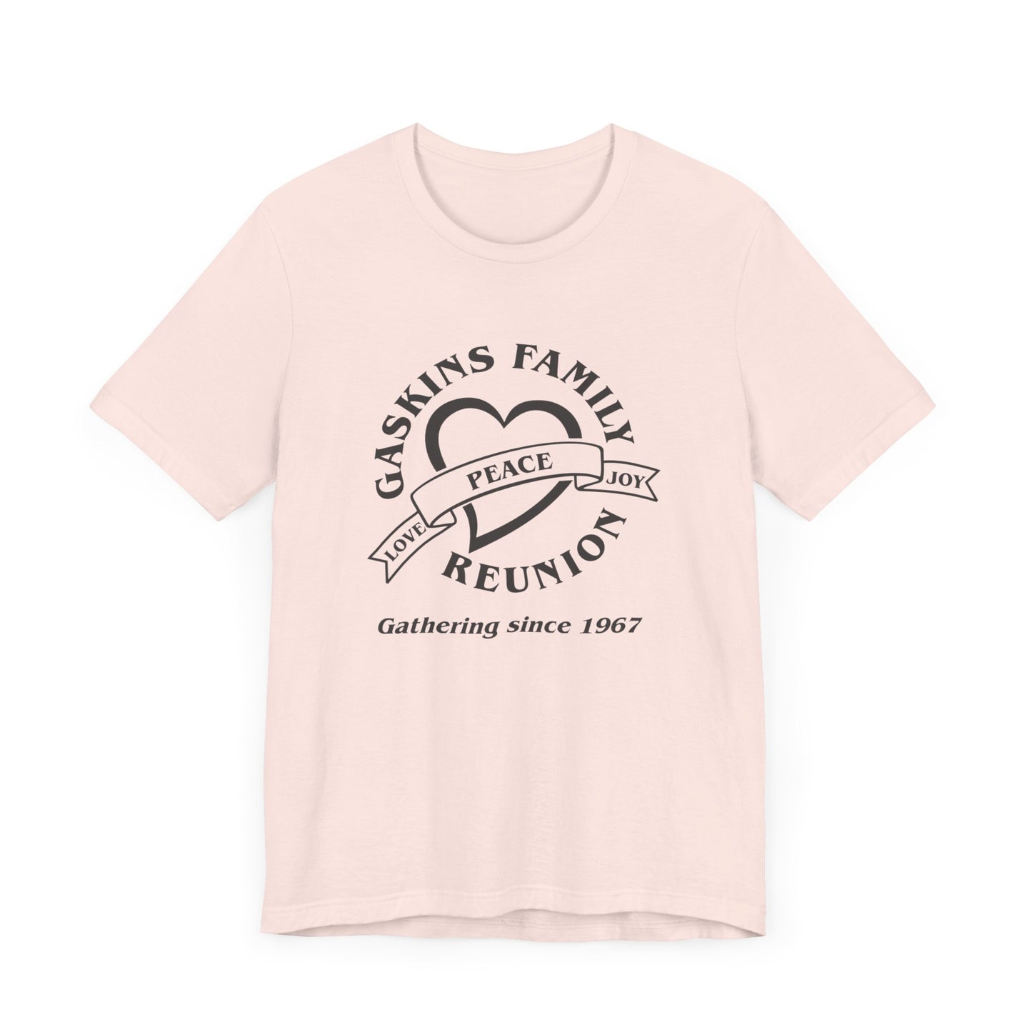 Family Reunion Short Sleeve Tee - Gaskins Family Gathering Since 1967 Black logo
