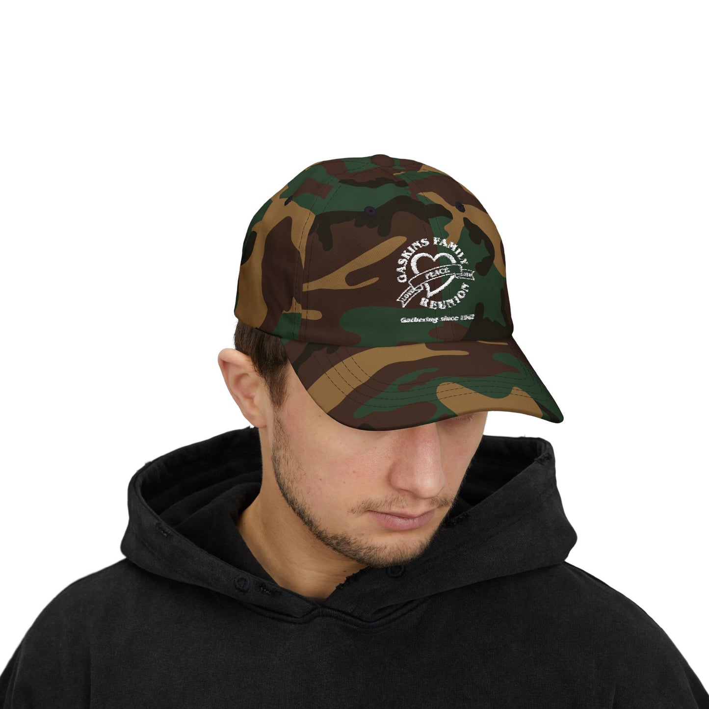 Gaskins Family Reunion Classic Dad Cap - Celebrating Togetherness Since 1967 - White logo