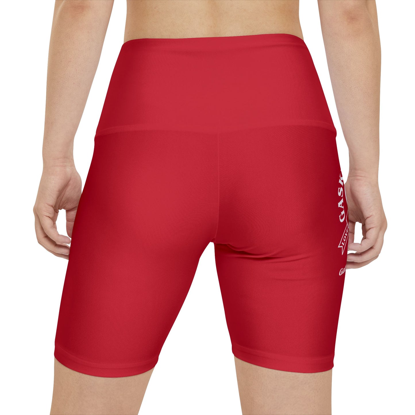 Gaskins Red Workout Shorts for Women, bold, cool, chill