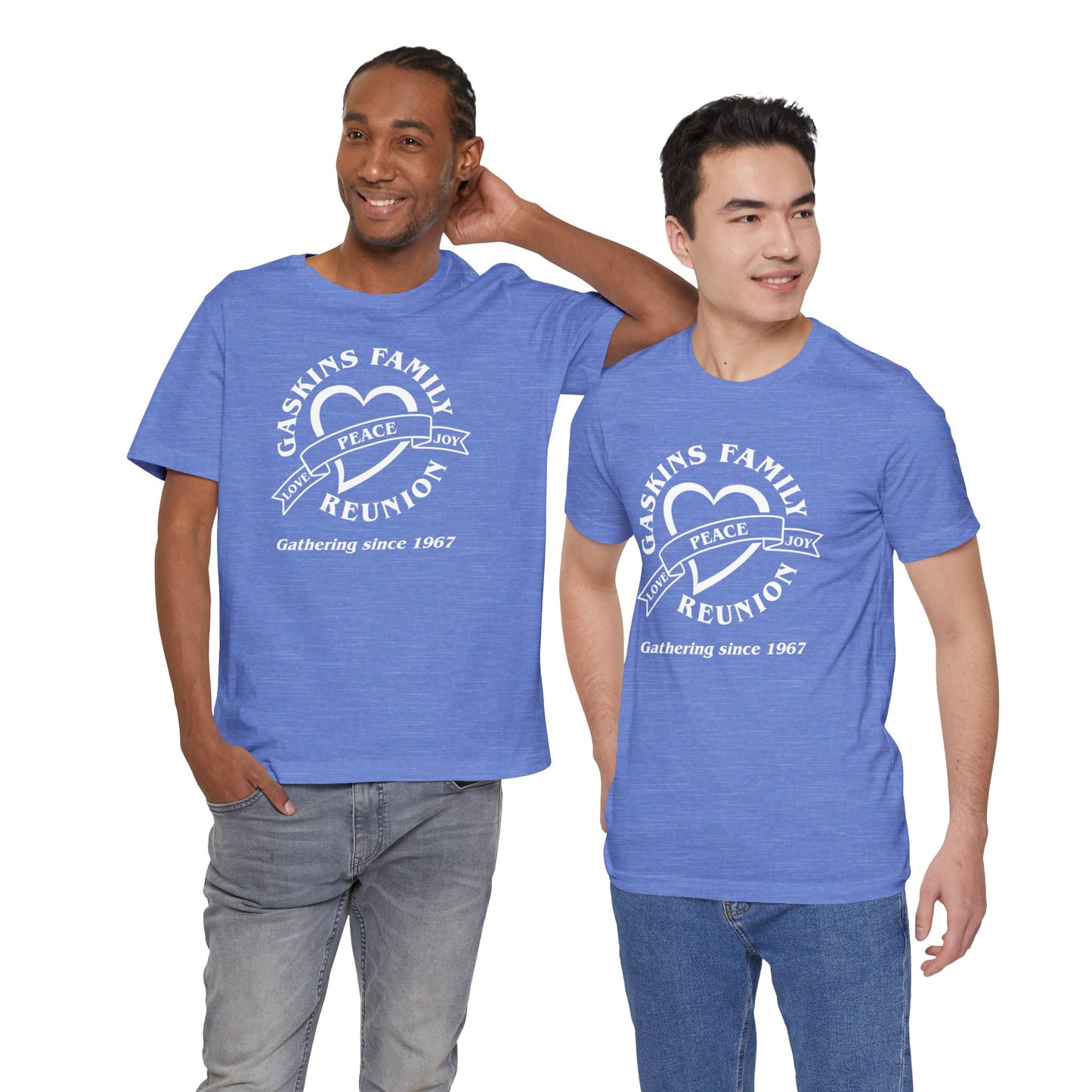 Family Reunion Short Sleeve Tee White Logo- Gaskins Family Gathering Since 1967