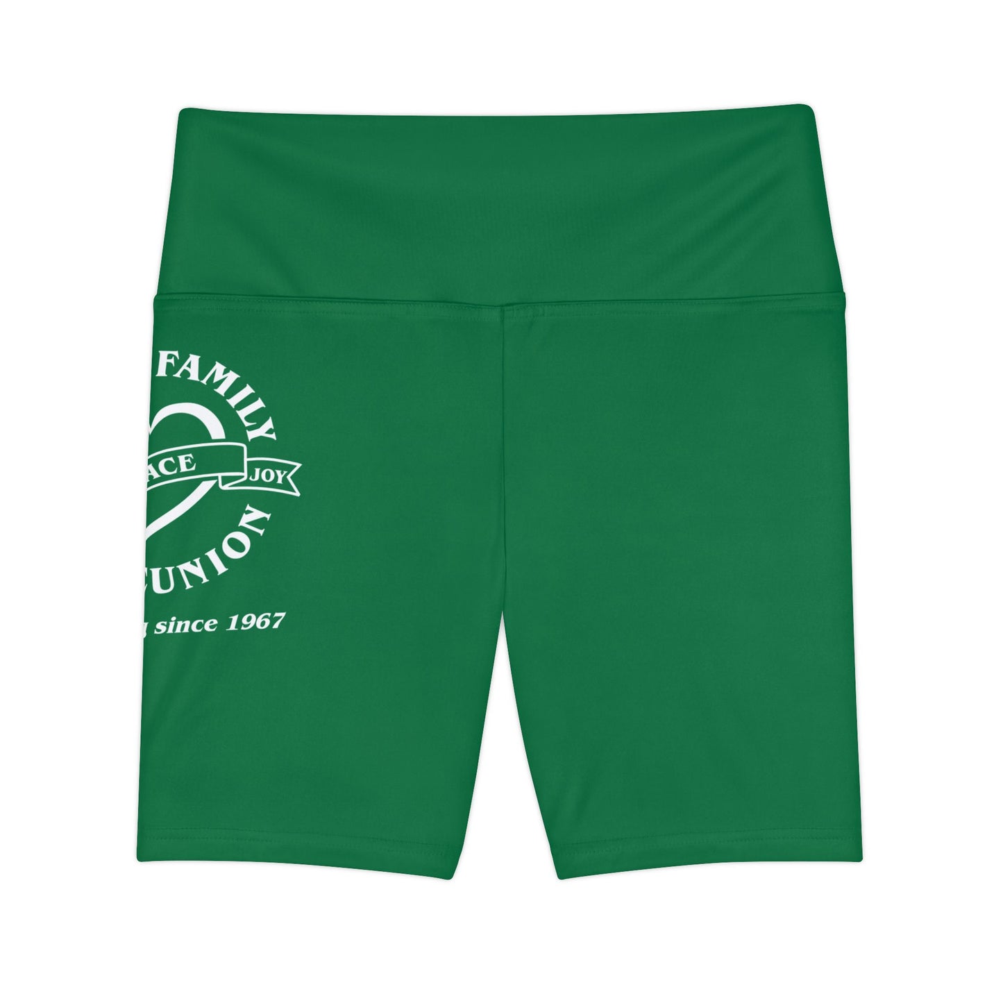 Gaskins Dark Green Workout Shorts for Women, bold, cool, chill