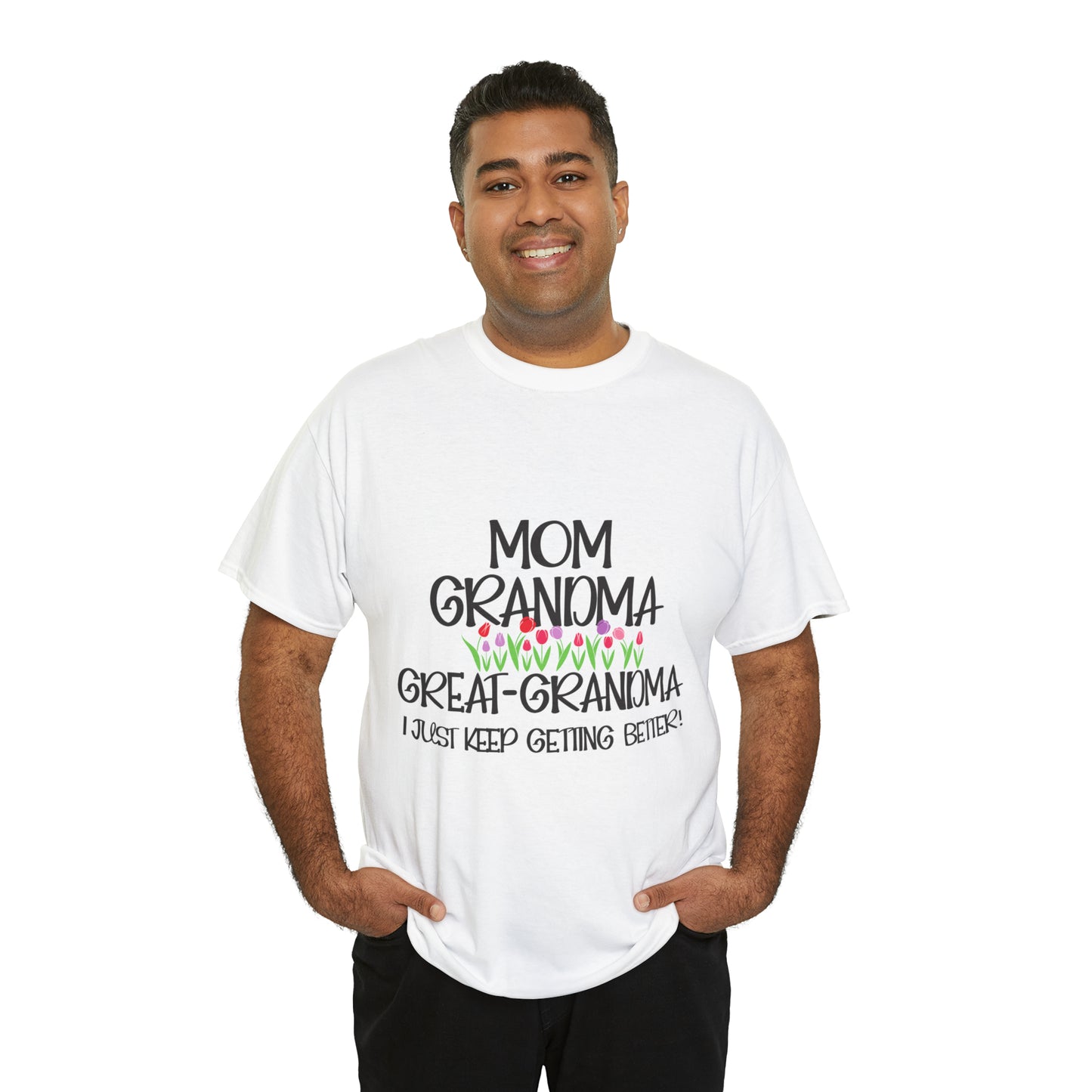 Unisex Heavy Cotton Tee - Mom, Grandma, Great-Grandma