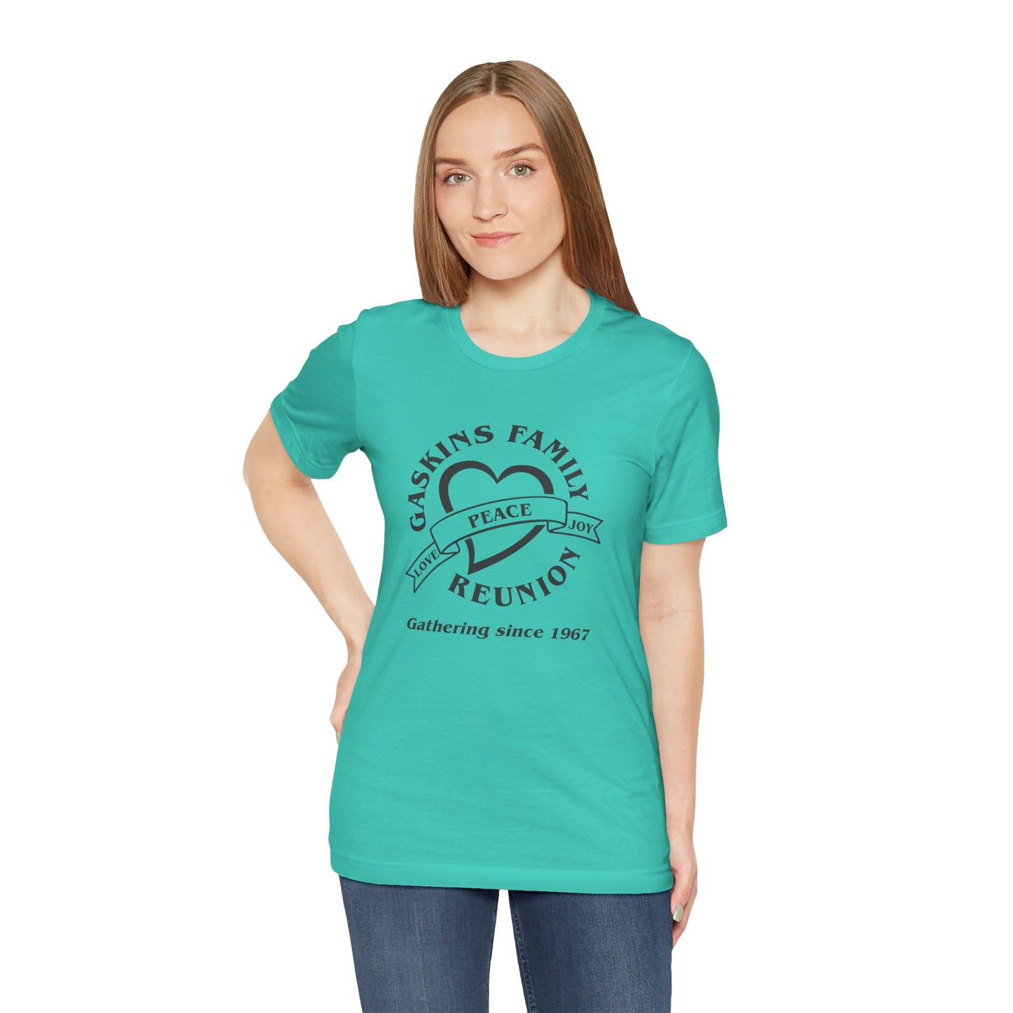 Family Reunion Short Sleeve Tee - Gaskins Family Gathering Since 1967 Black logo