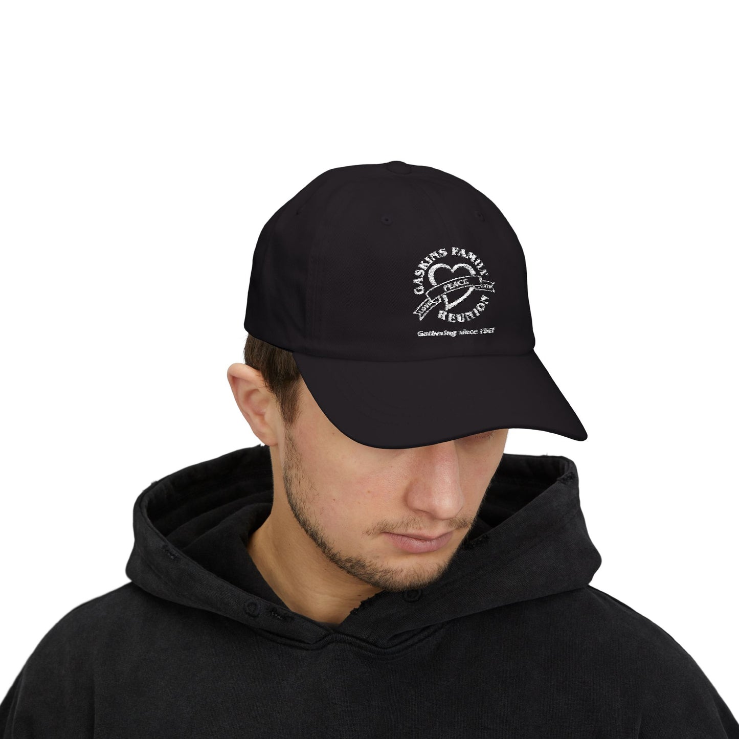 Gaskins Family Reunion Classic Dad Cap - Celebrating Togetherness Since 1967 - White logo