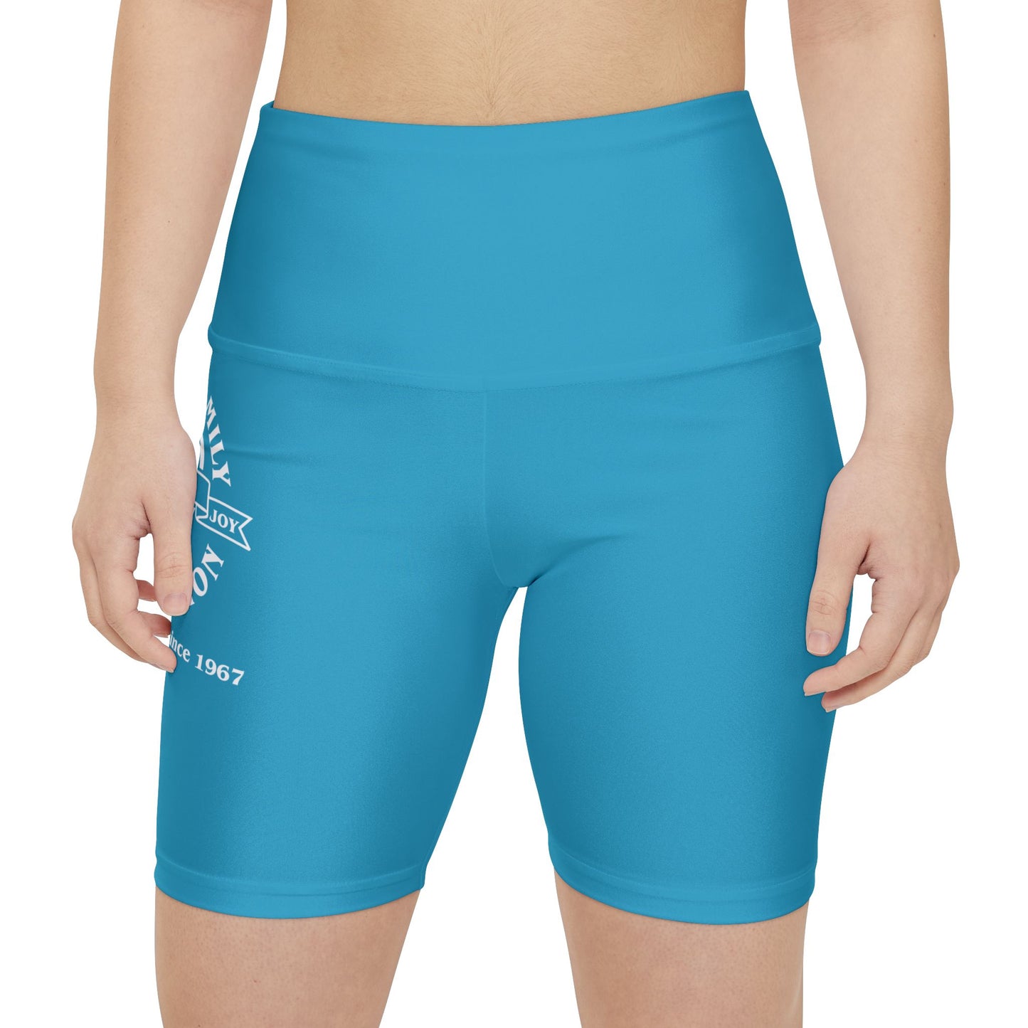 Gaskins Turquois Workout Shorts for Women, bold, cool, chill