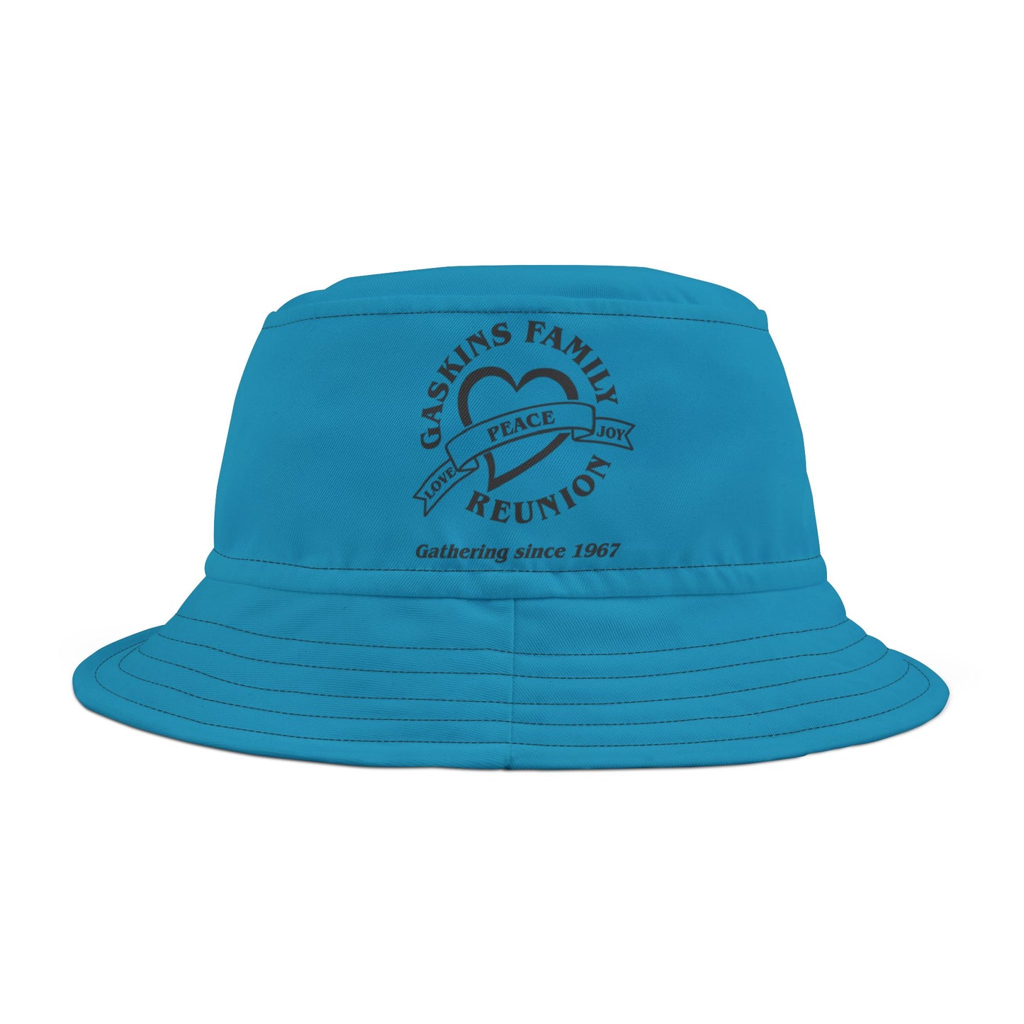 Gaskins Family Turquoise Reunion Bucket Hat black logo