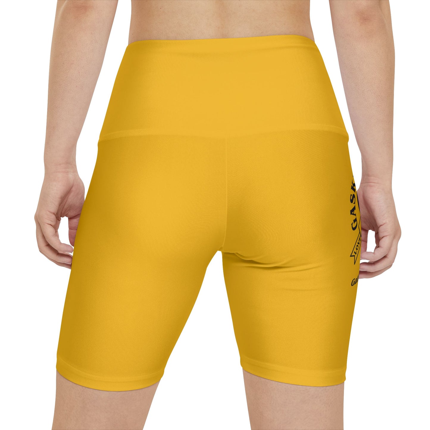 Gaskins Yellow Workout Shorts for Women, bold, cool, chill