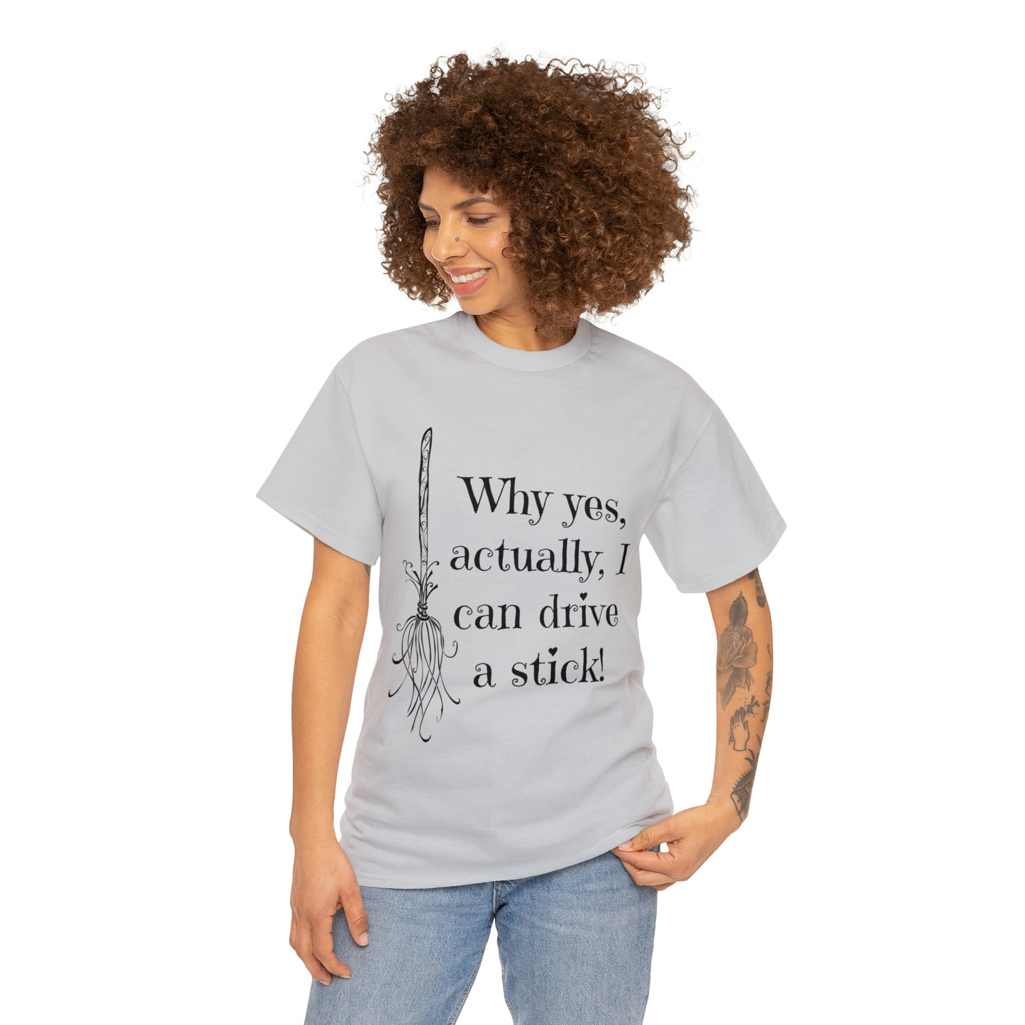 Fun Halloween Unisex Heavy Cotton Tee, Witch broom, different shades available.