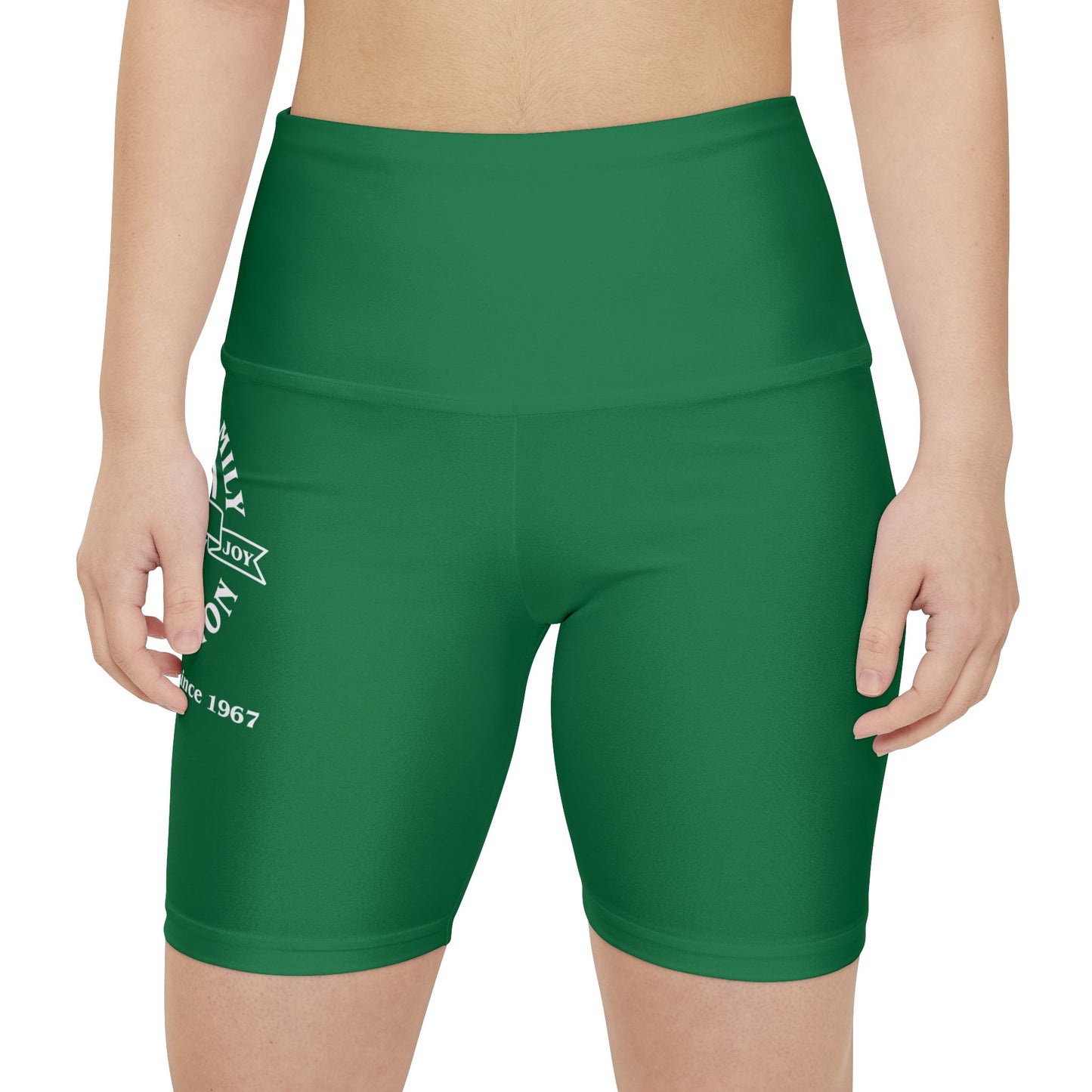 Gaskins Dark Green Workout Shorts for Women, bold, cool, chill