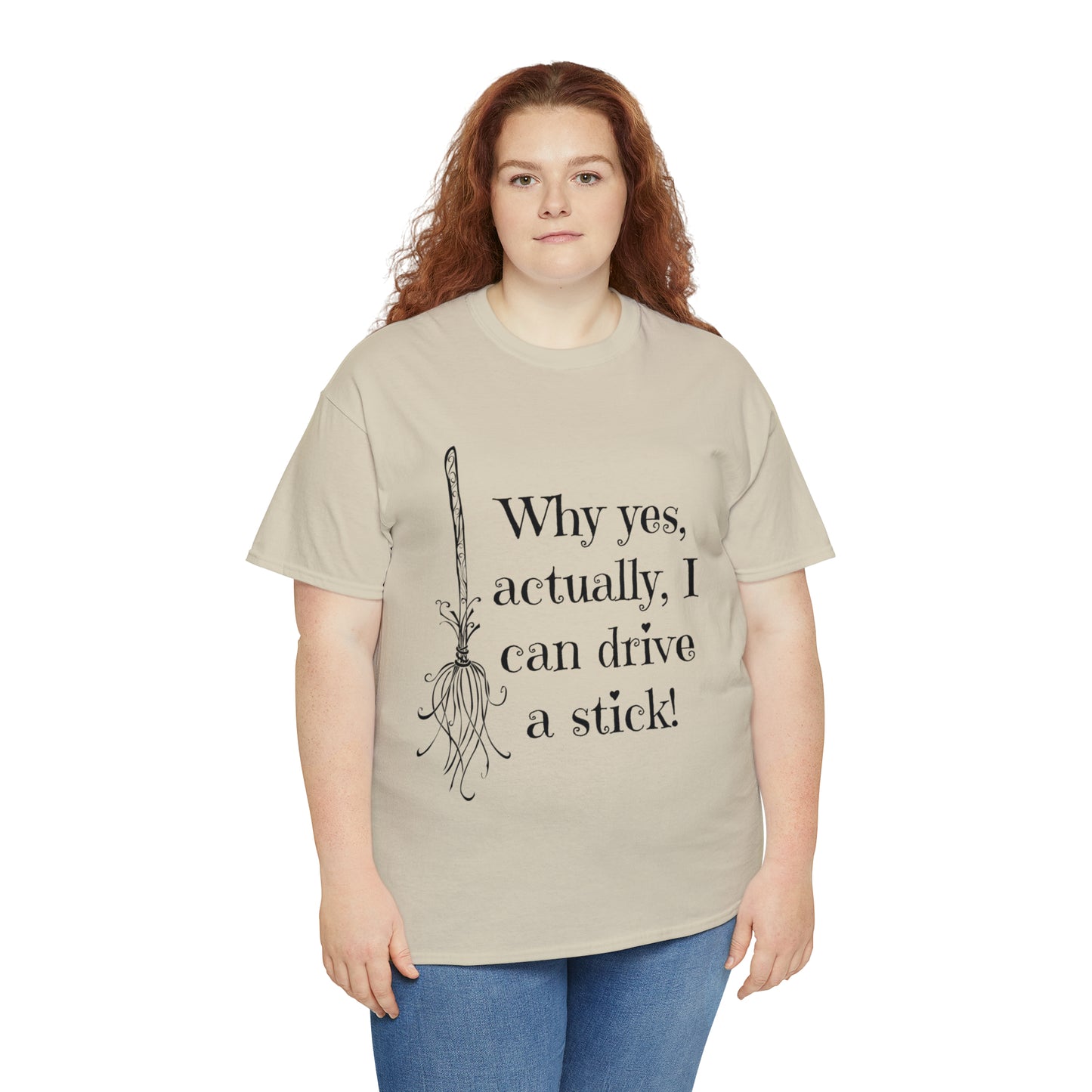 Fun Halloween Unisex Heavy Cotton Tee, Witch broom, different shades available.