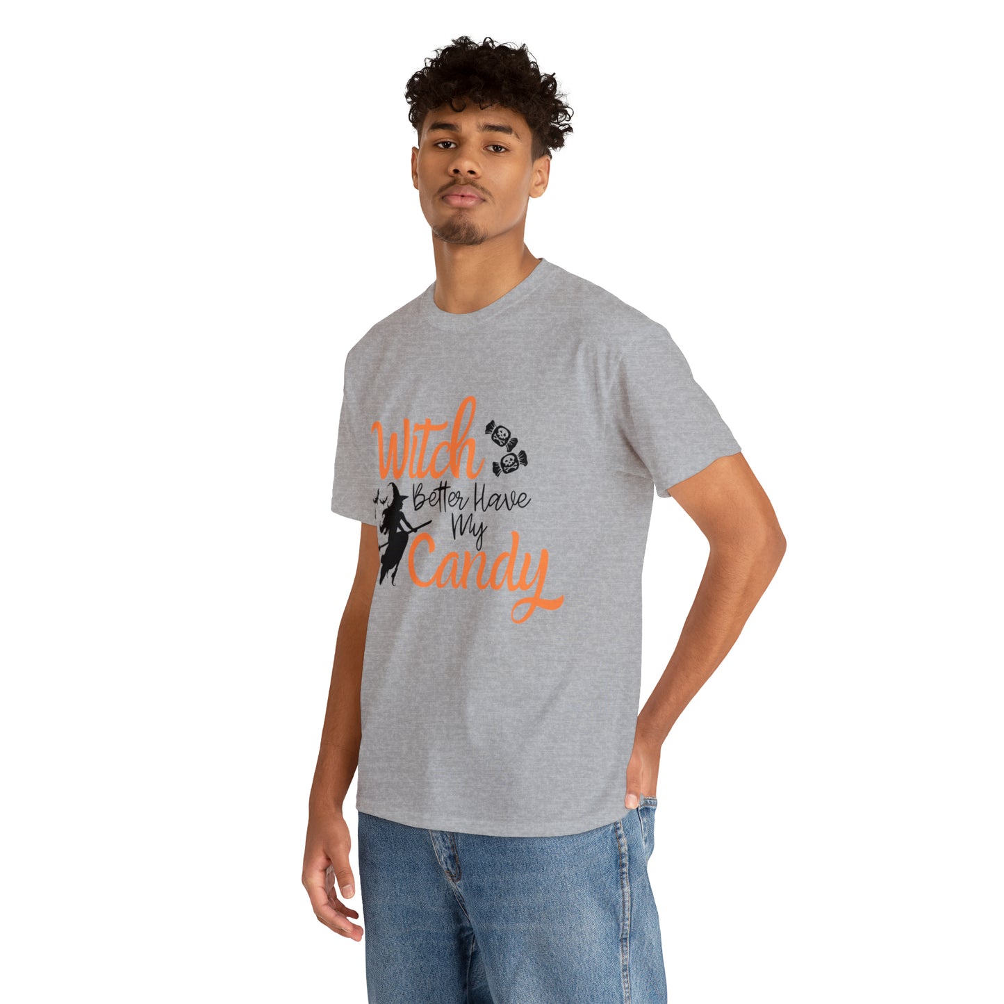 Fun Halloween Unisex Heavy Cotton Tee, Better Have My Candy - trick or treat, different shades available.