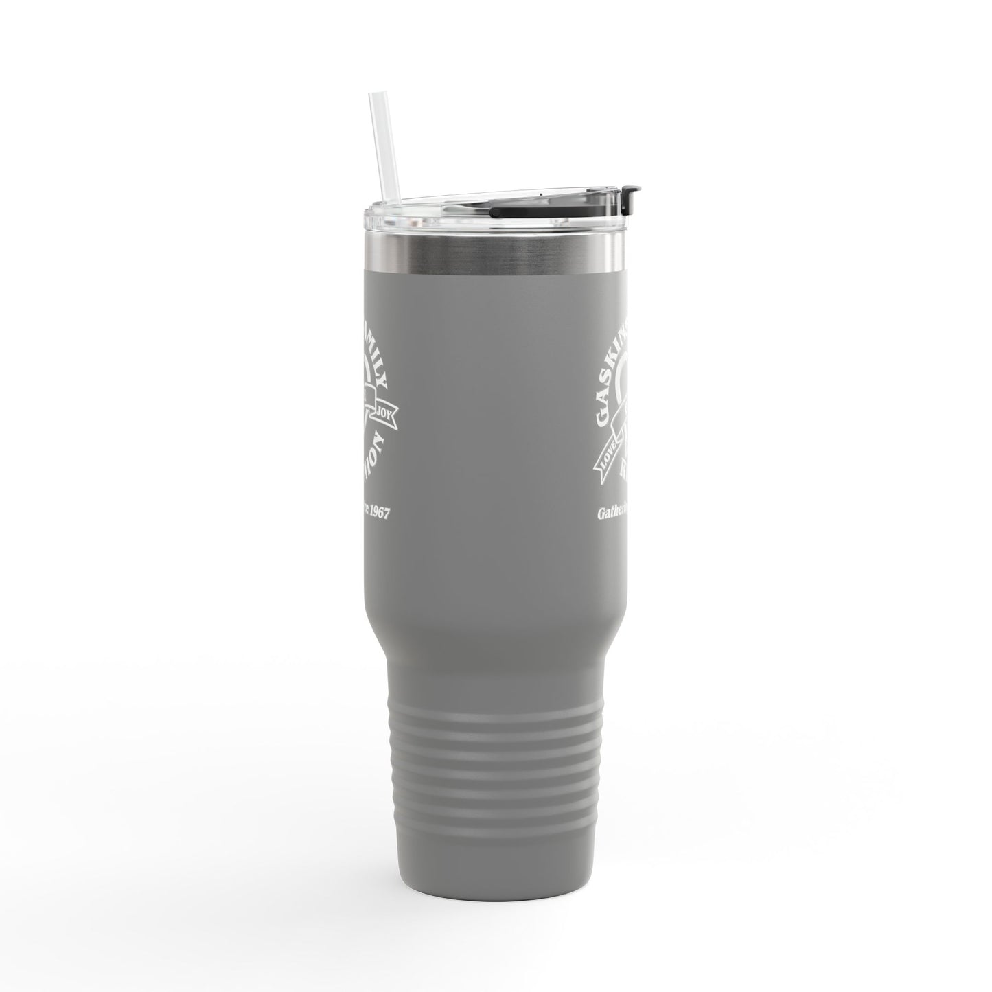 Gaskins 40oz Custom Insulated Travel Mug White Logo