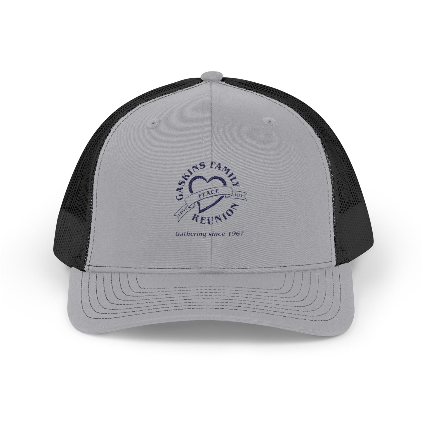 Embroidered Gaskins Family Reunion Snapback Trucker Cap - Black logo