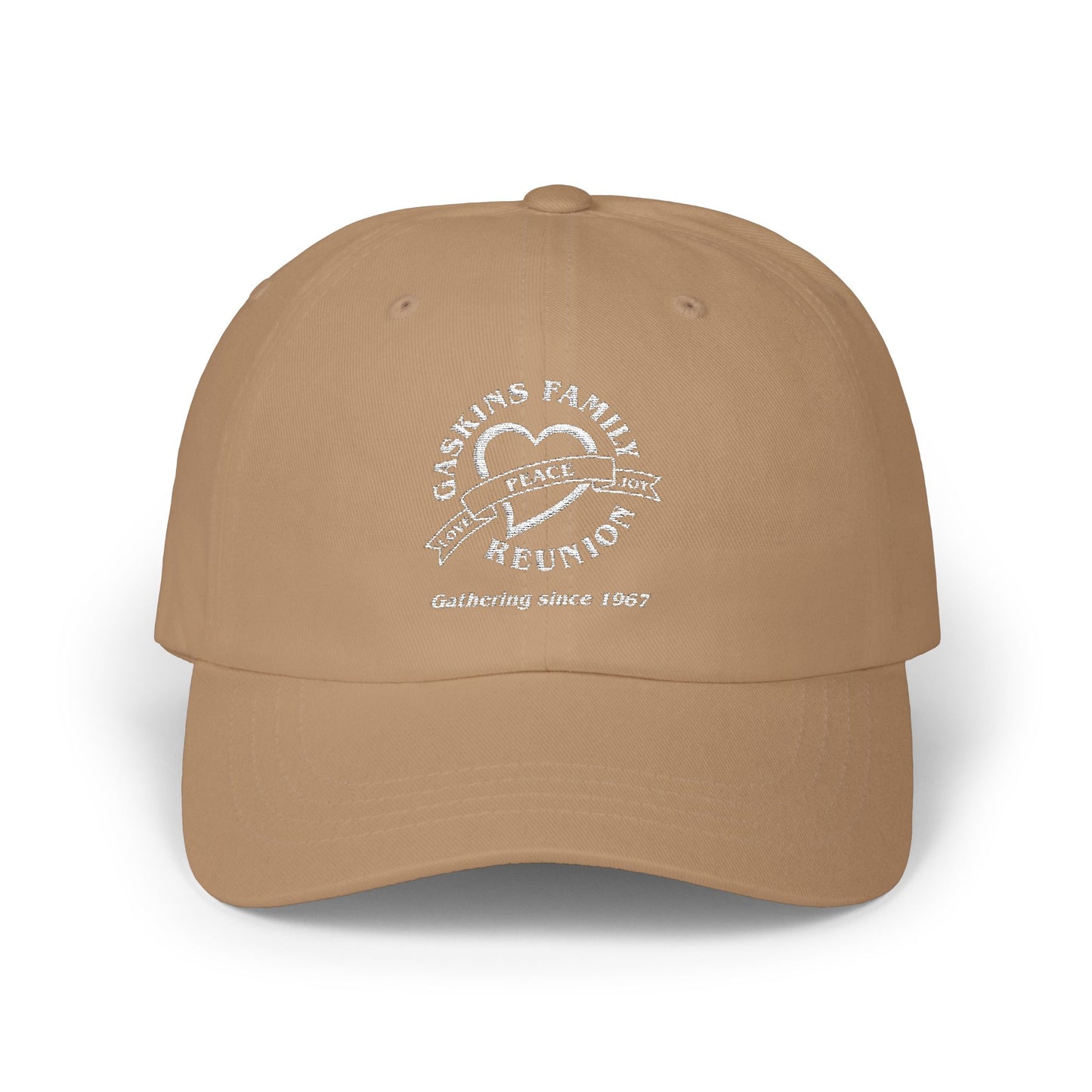 Gaskins Family Reunion Classic Dad Cap - Celebrating Togetherness Since 1967 - White logo