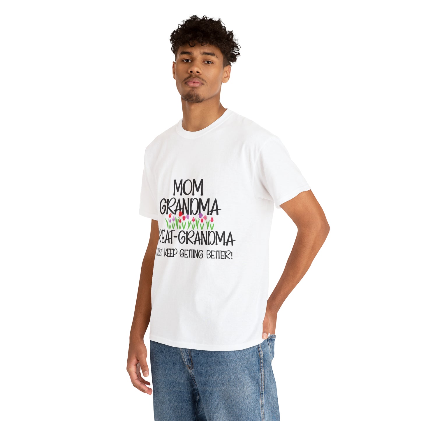Unisex Heavy Cotton Tee - Mom, Grandma, Great-Grandma
