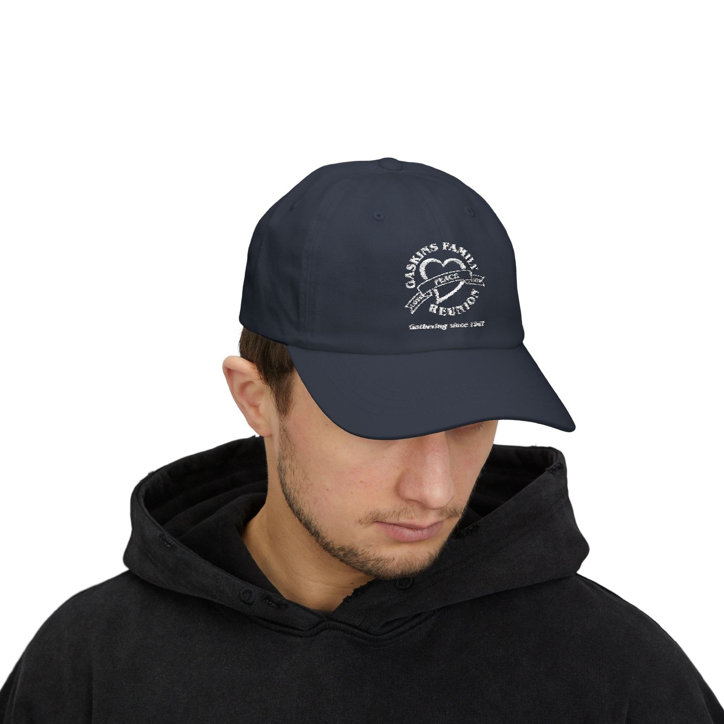 Gaskins Family Reunion Classic Dad Cap - Celebrating Togetherness Since 1967 - White logo