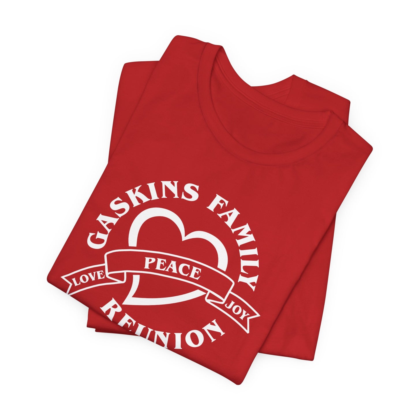Family Reunion Short Sleeve Tee White Logo- Gaskins Family Gathering Since 1967