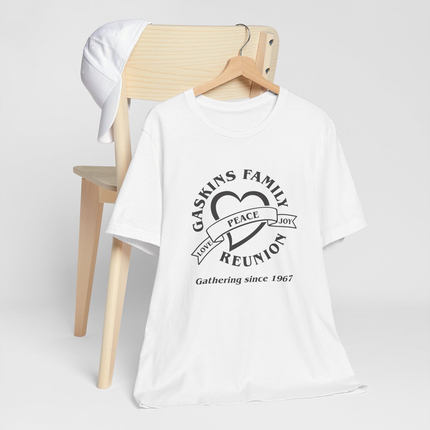 Family Reunion Short Sleeve Tee - Gaskins Family Gathering Since 1967 Black logo