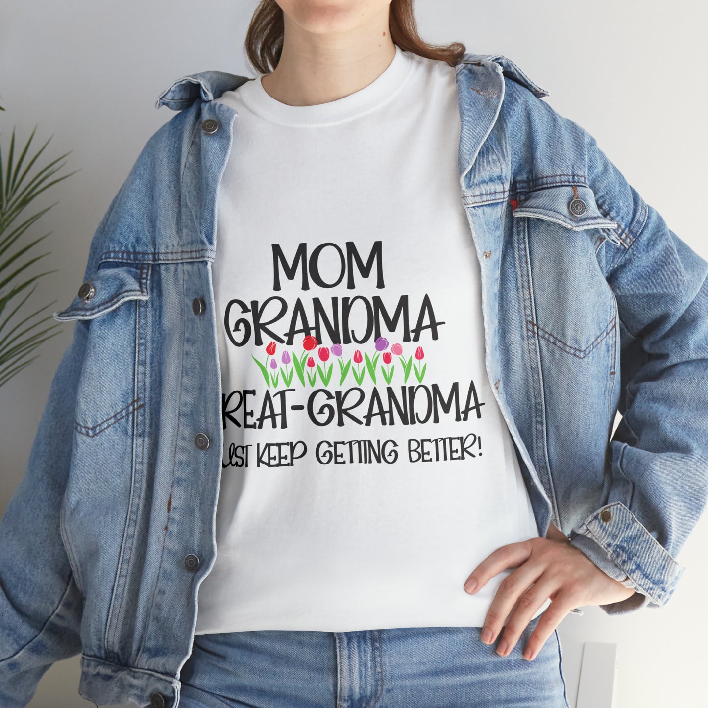 Unisex Heavy Cotton Tee - Mom, Grandma, Great-Grandma